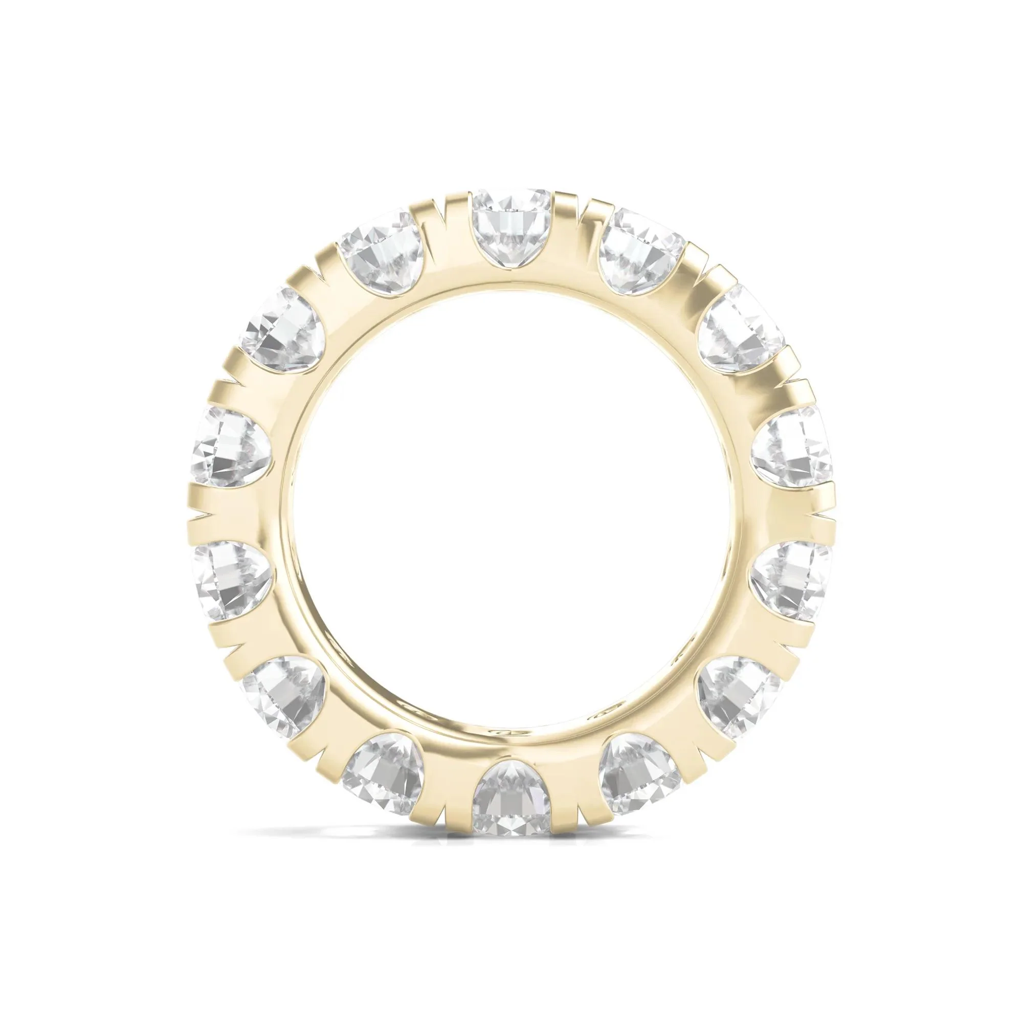 7 CT. Tw. Lab Grown Round Diamond Eternity Band Ring 14K Yellow Gold Round Brilliant Cut Size 8.5 2mm - Image 2