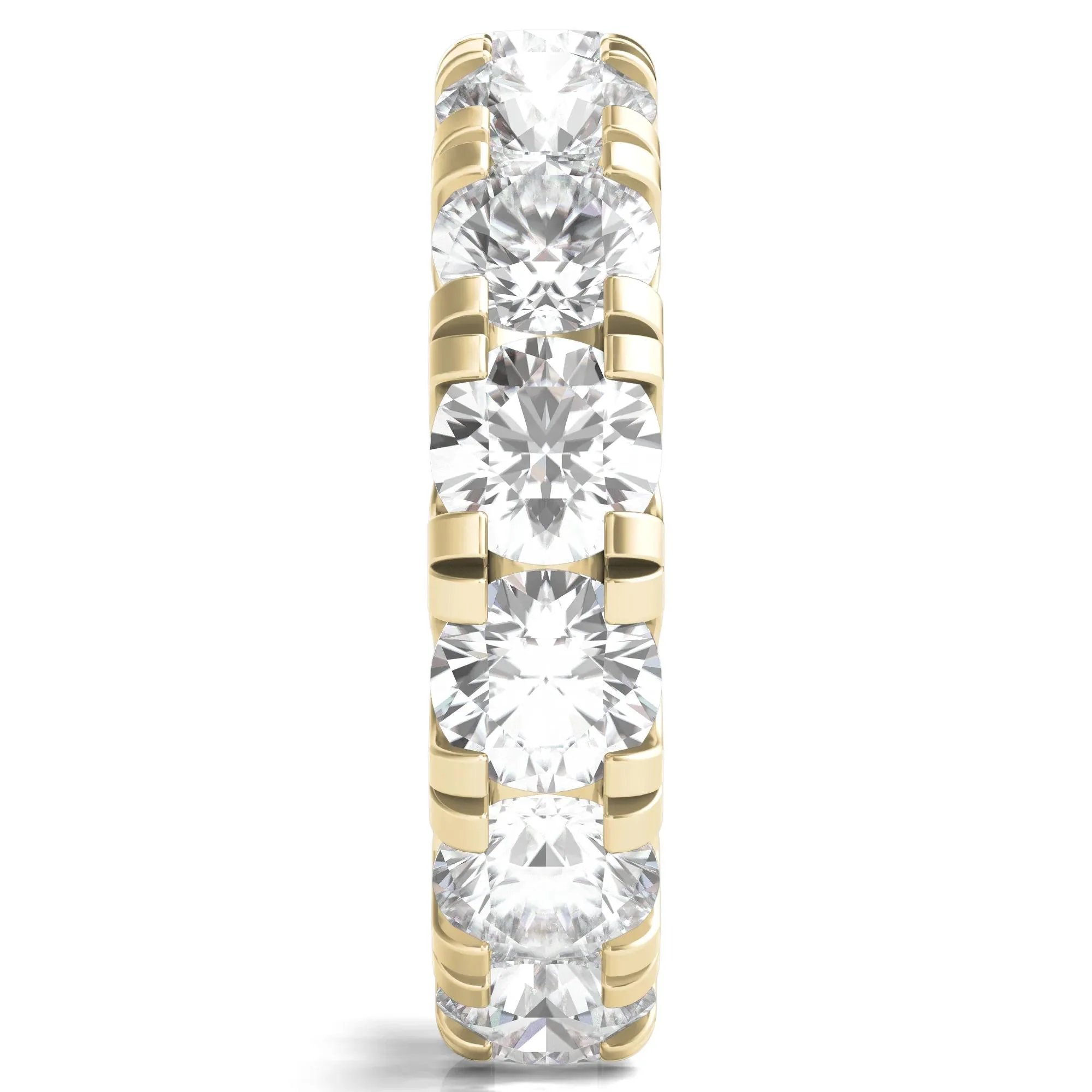 7 CT. Tw. Lab Grown Round Diamond Eternity Band Ring 14K Yellow Gold Round Brilliant Cut Size 8.5 2mm - Image 3