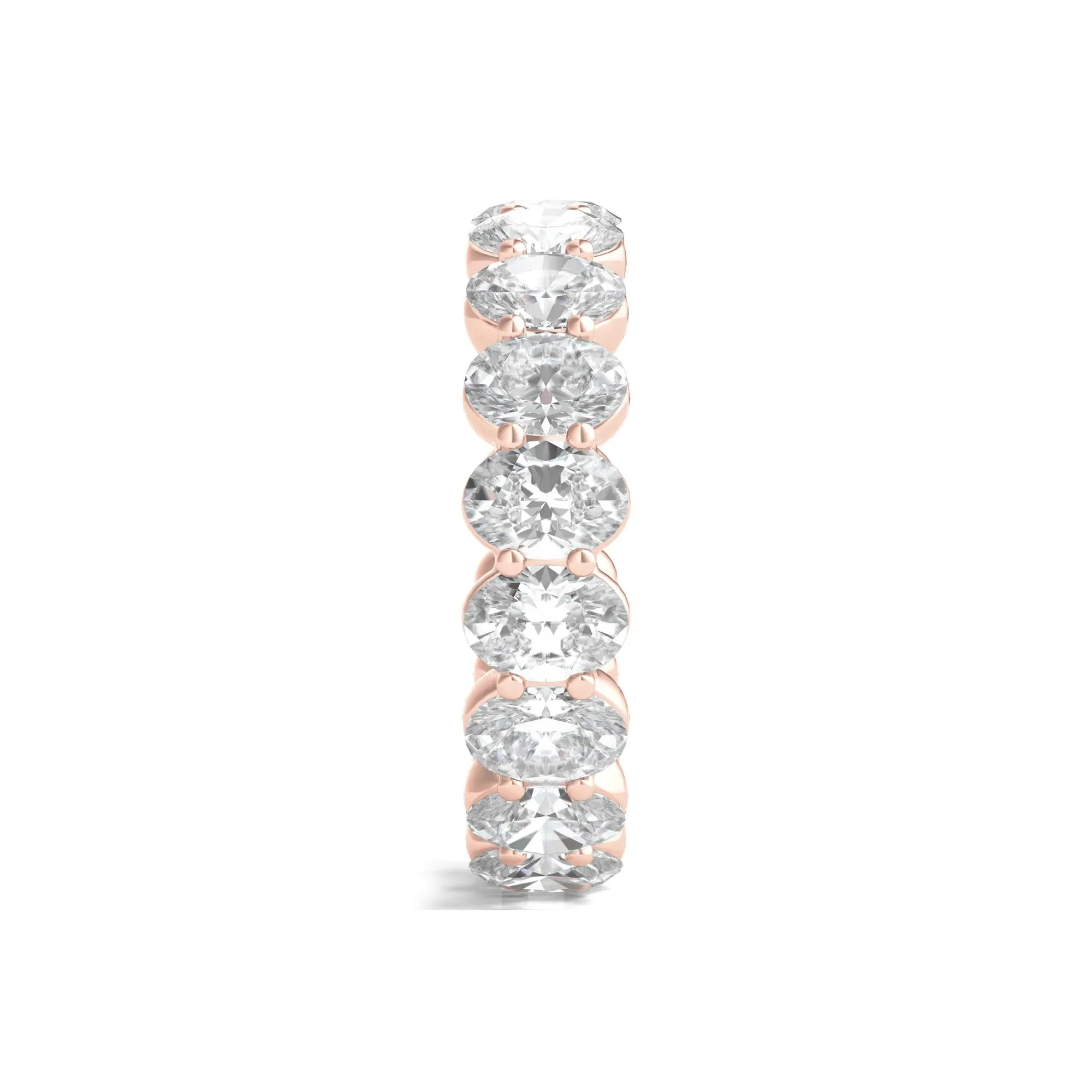 6 CT. Tw. Lab Grown Oval Diamond Eternity Band Ring 14K Rose Gold Size 5.5 2mm - Image 3