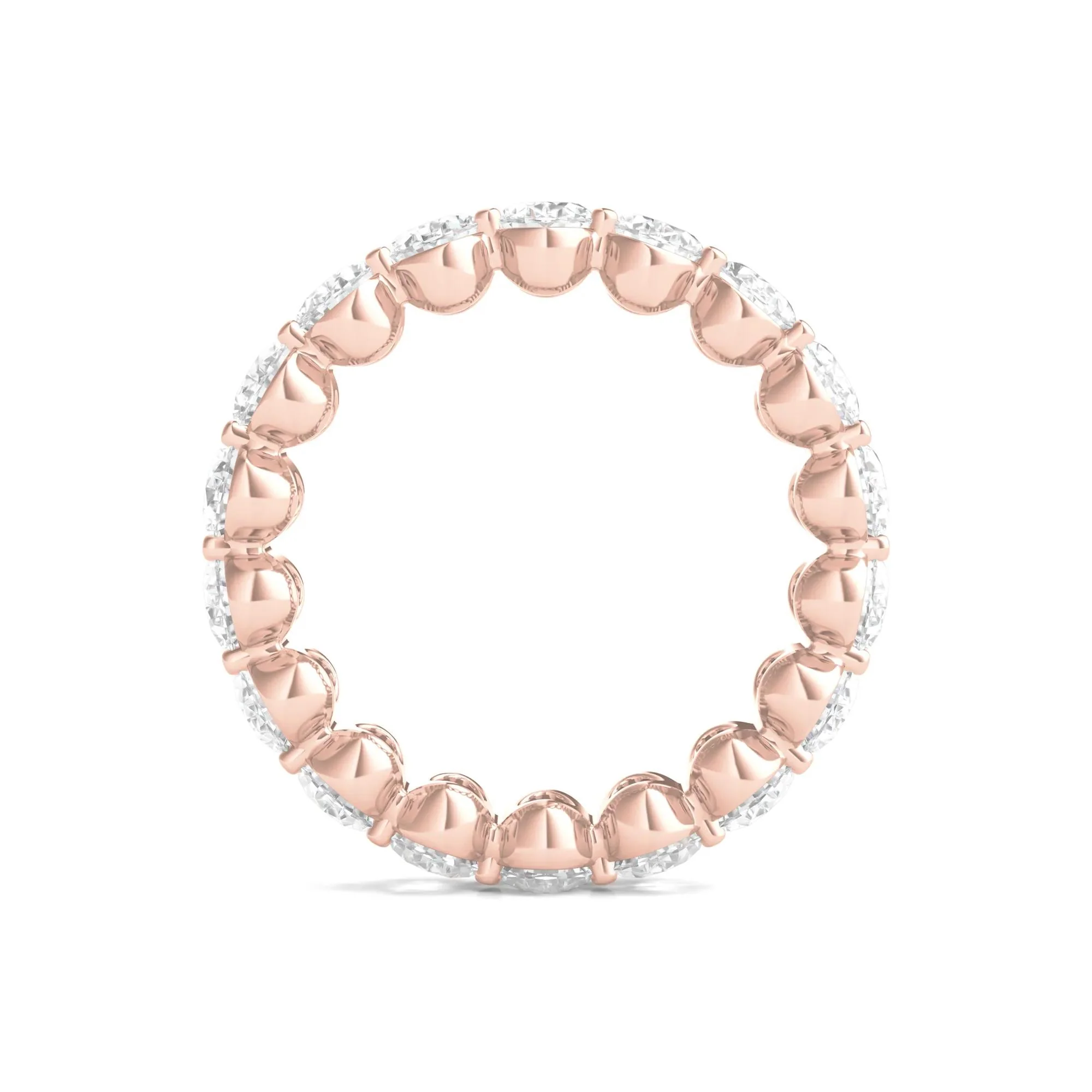 6 CT. Tw. Lab Grown Oval Diamond Eternity Band Ring 14K Rose Gold Size 6.5 2mm - Image 2