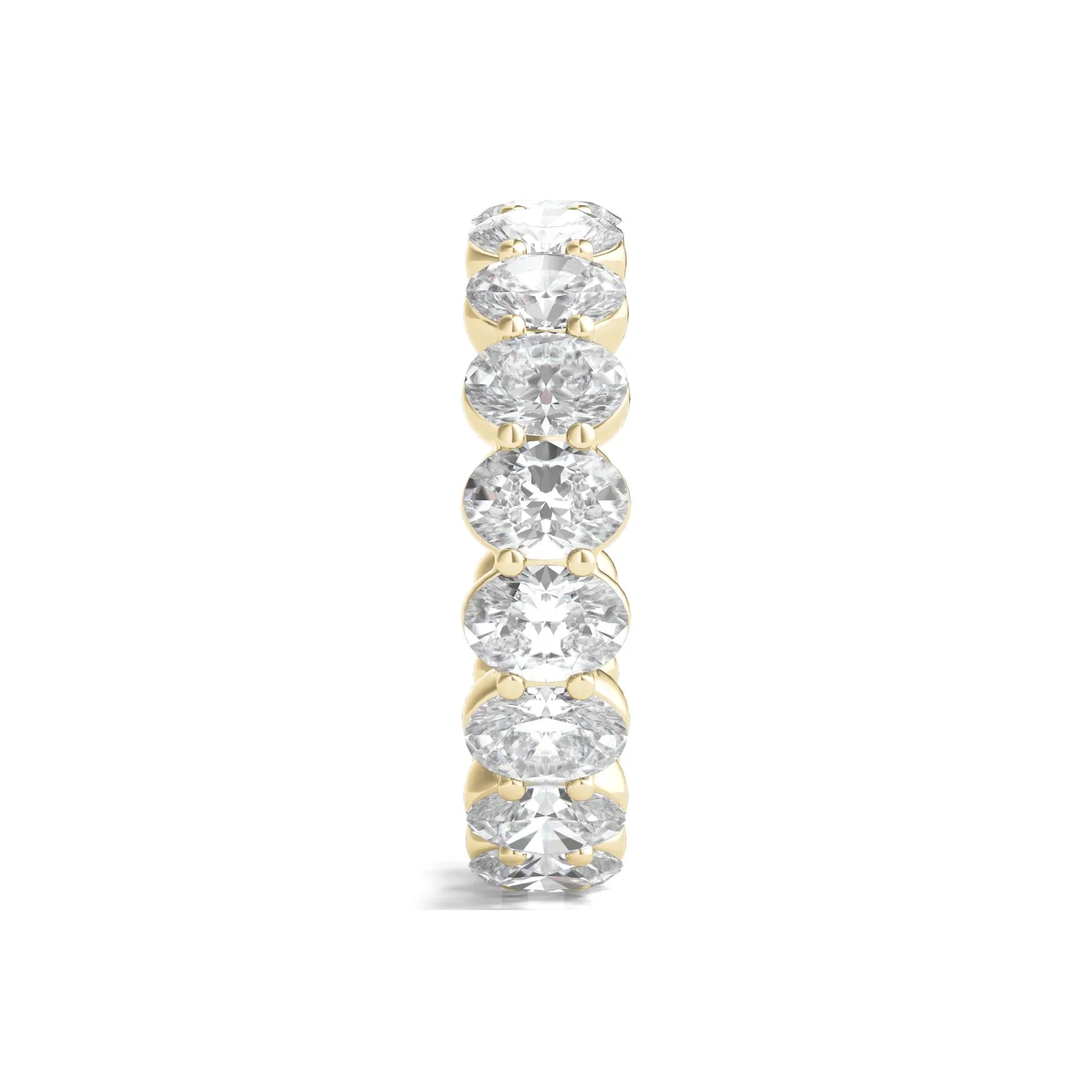 6 CT. Tw. Lab Grown Oval Diamond Eternity Band Ring 14K Yellow Gold Size 5 2mm - Image 3