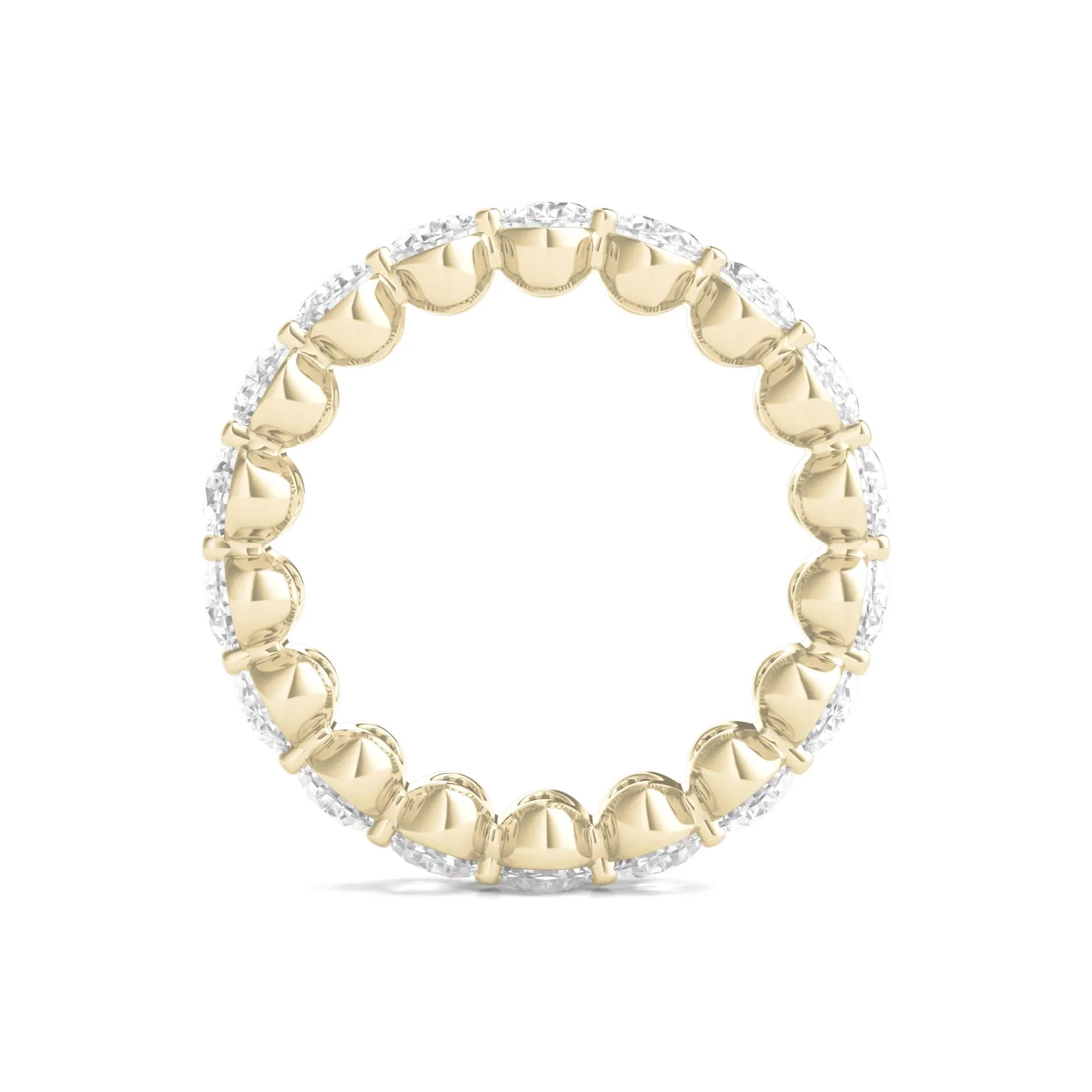 6 CT. Tw. Lab Grown Oval Diamond Eternity Band Ring 14K Yellow Gold Size 6.5 2mm - Image 2