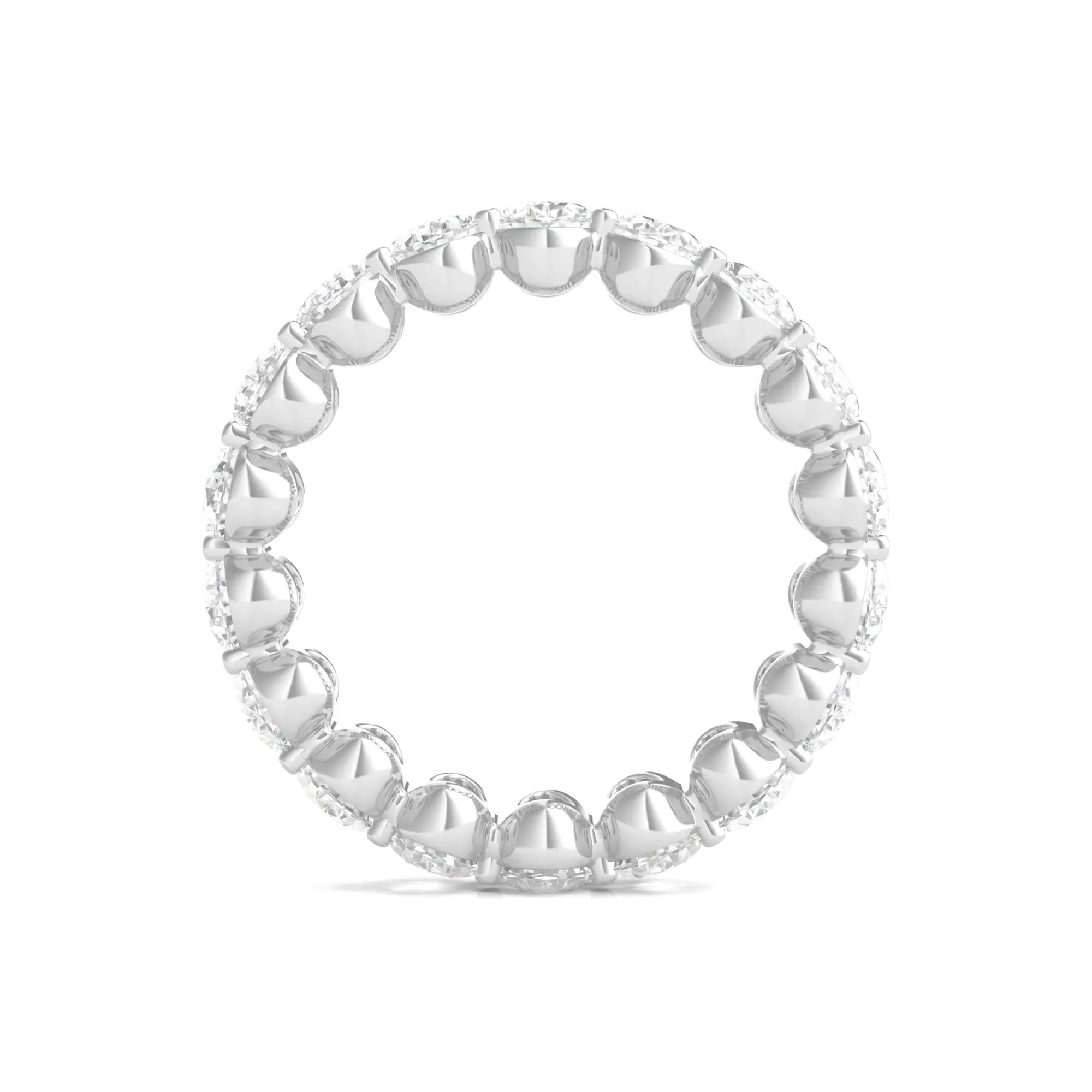 6 CT. Tw. Lab Grown Oval Diamond Eternity Band Ring Platinum White Size 6 2mm - Image 2