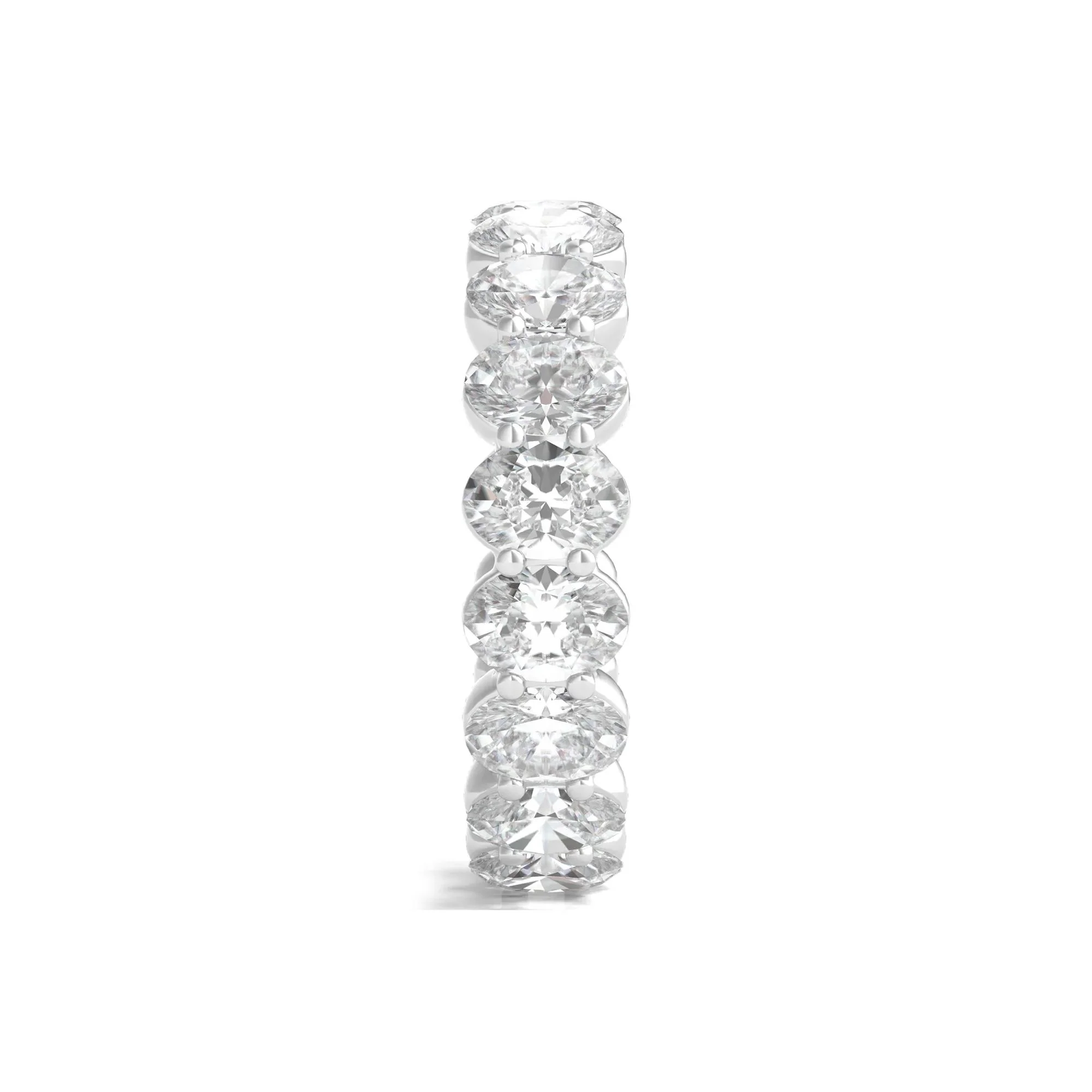 6 CT. Tw. Lab Grown Oval Diamond Eternity Band Ring Platinum White Size 8.5 2mm - Image 3