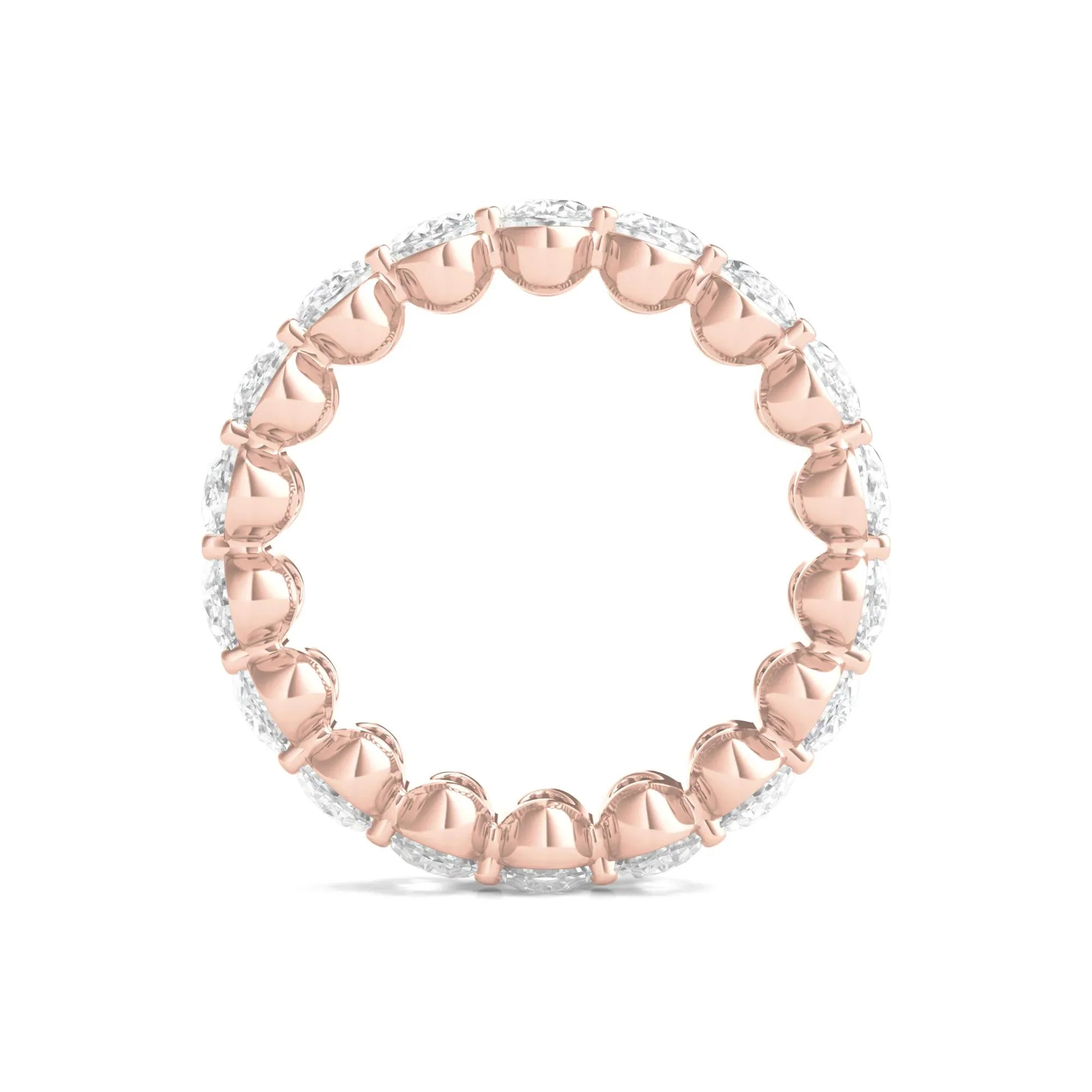 7 CT. Tw. Lab Grown Oval Diamond Eternity Band Ring 14K Rose Gold Size 4 2mm - Image 2