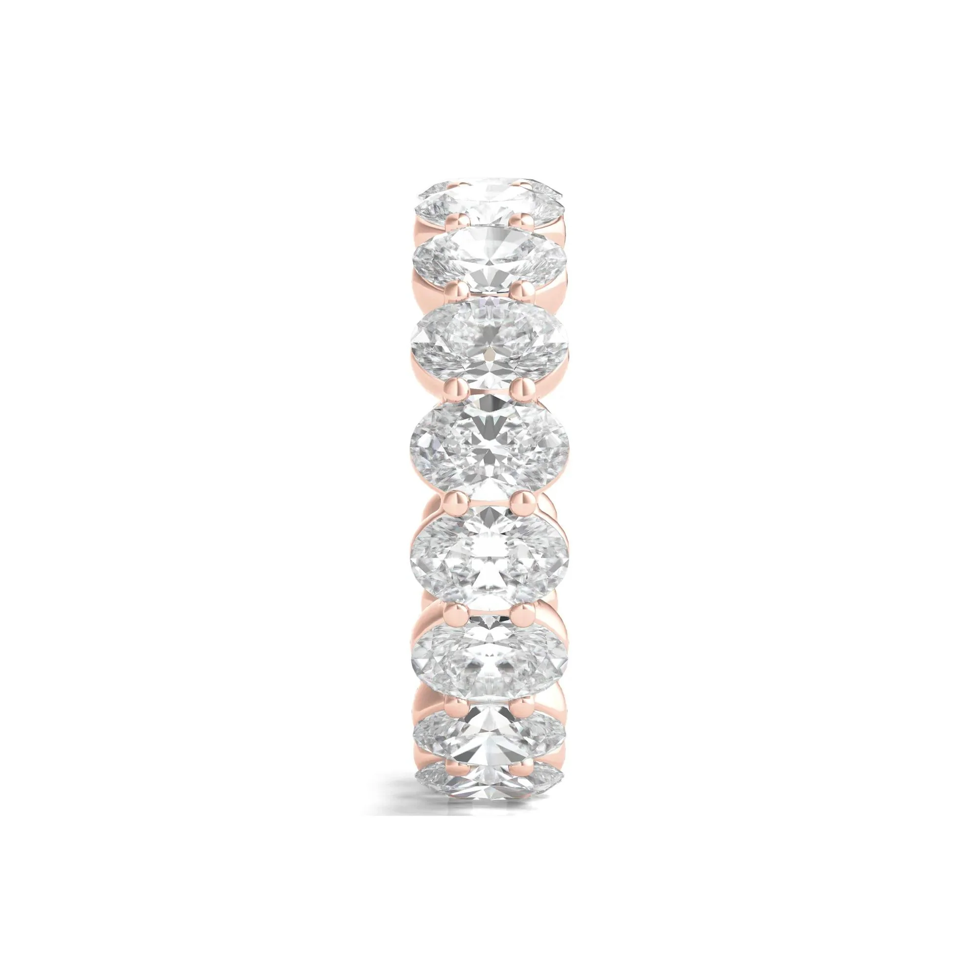 7 CT. Tw. Lab Grown Oval Diamond Eternity Band Ring 14K Rose Gold Size 4.5 2mm - Image 3