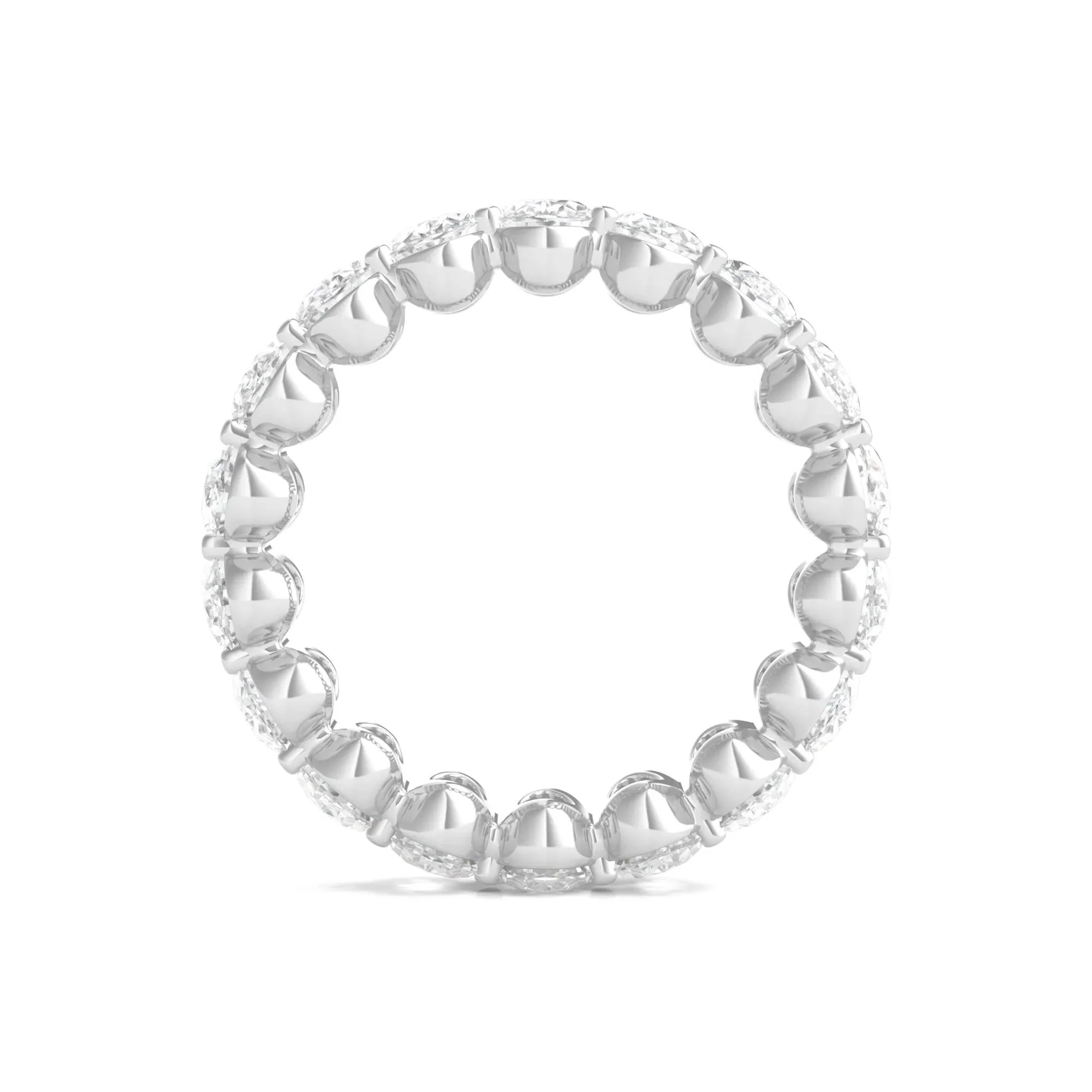 6 CT. Tw. Lab Grown Oval Diamond Eternity Band Ring 14K White Gold Size 9 2mm - Image 2