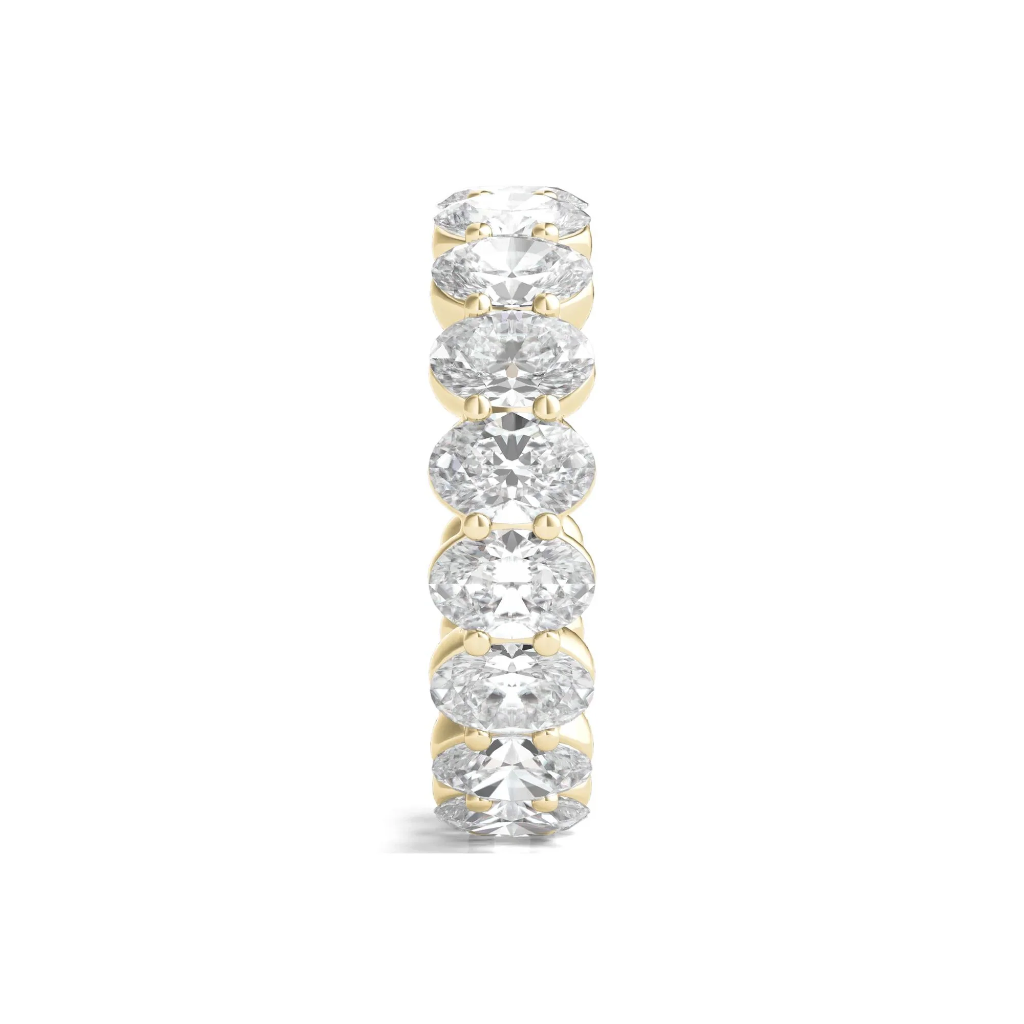 7 CT. Tw. Lab Grown Oval Diamond Eternity Band Ring 14K Yellow Gold Size 6.5 2mm - Image 3