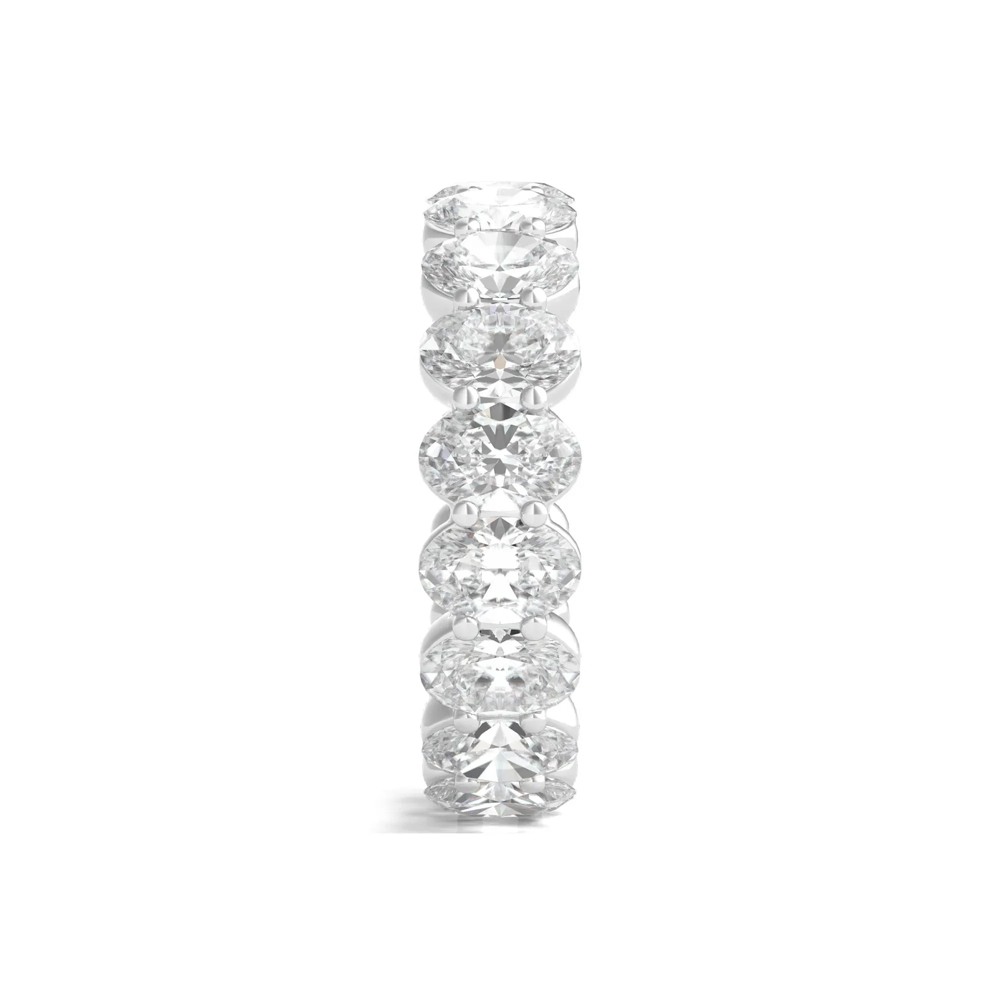 7 CT. Tw. Lab Grown Oval Diamond Eternity Band Ring Platinum White Size 4 2mm - Image 3