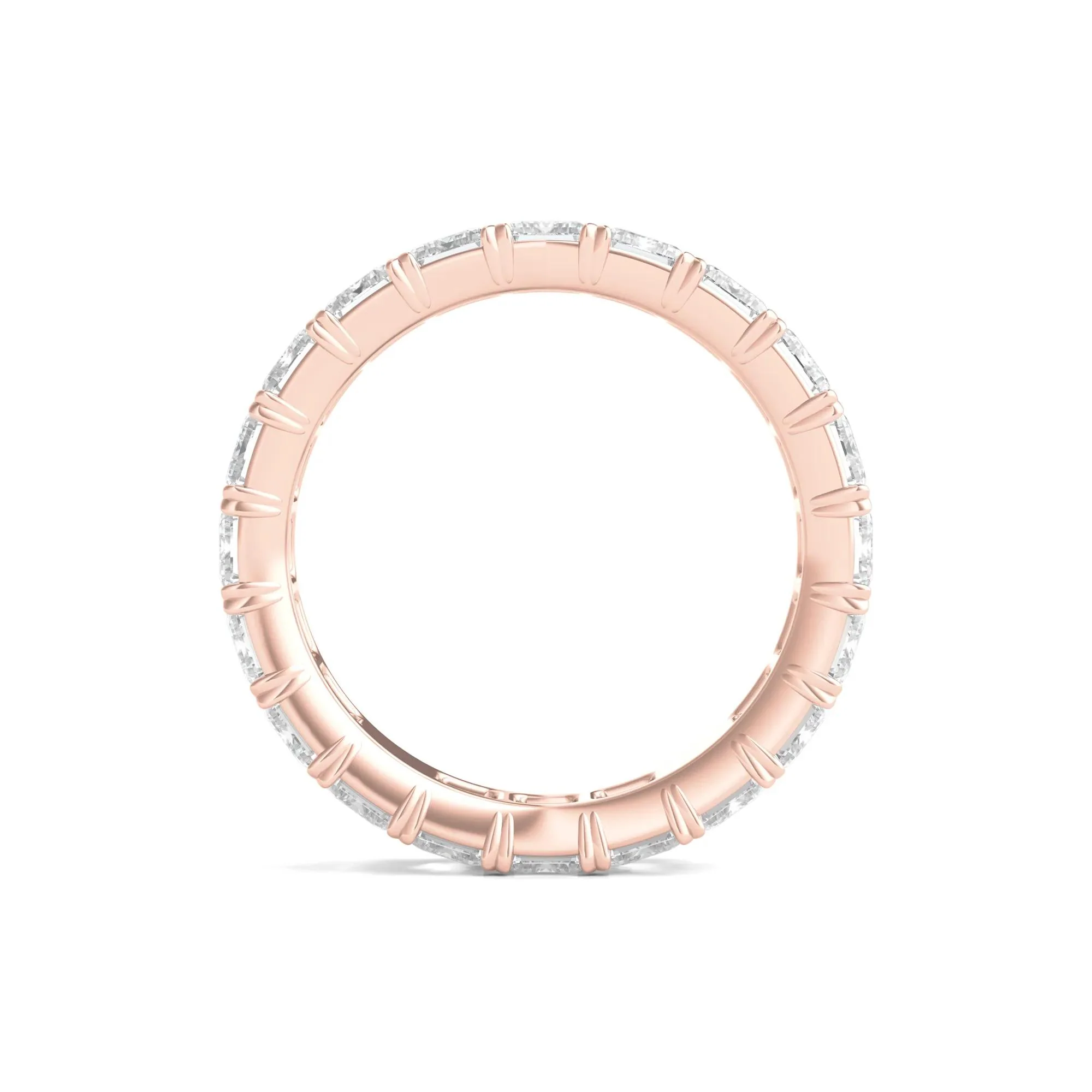 6 CT. Tw. Lab Grown Emerald-Cut Diamond Eternity Band Ring 14K Rose Gold Size 5 3mm - Image 2