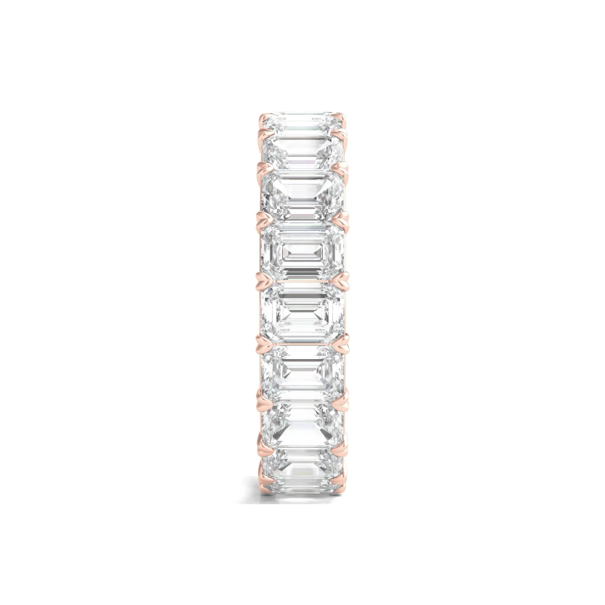 6 CT. Tw. Lab Grown Emerald-Cut Diamond Eternity Band Ring 14K Rose Gold Size 6.5 3mm - Image 3