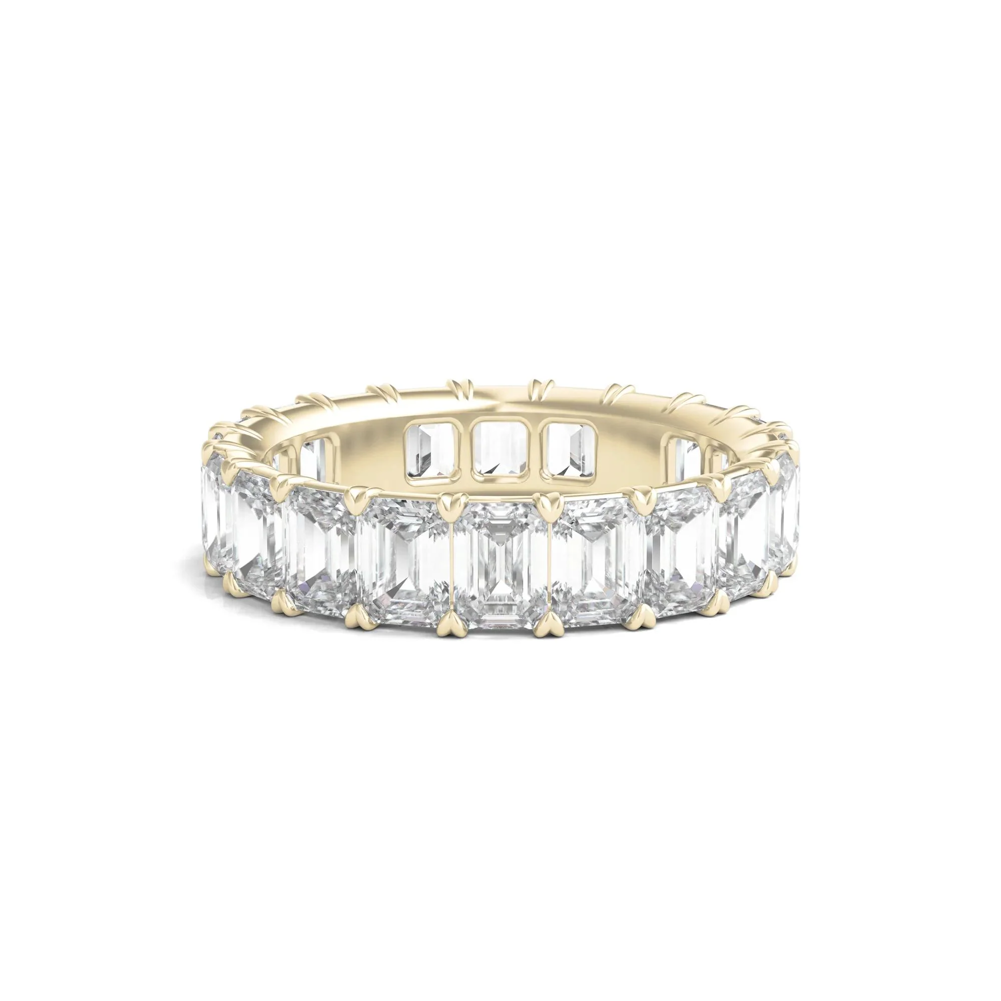 6 CT. Tw. Lab Grown Emerald-Cut Diamond Eternity Band Ring 14K Yellow Gold Size 5 3mm