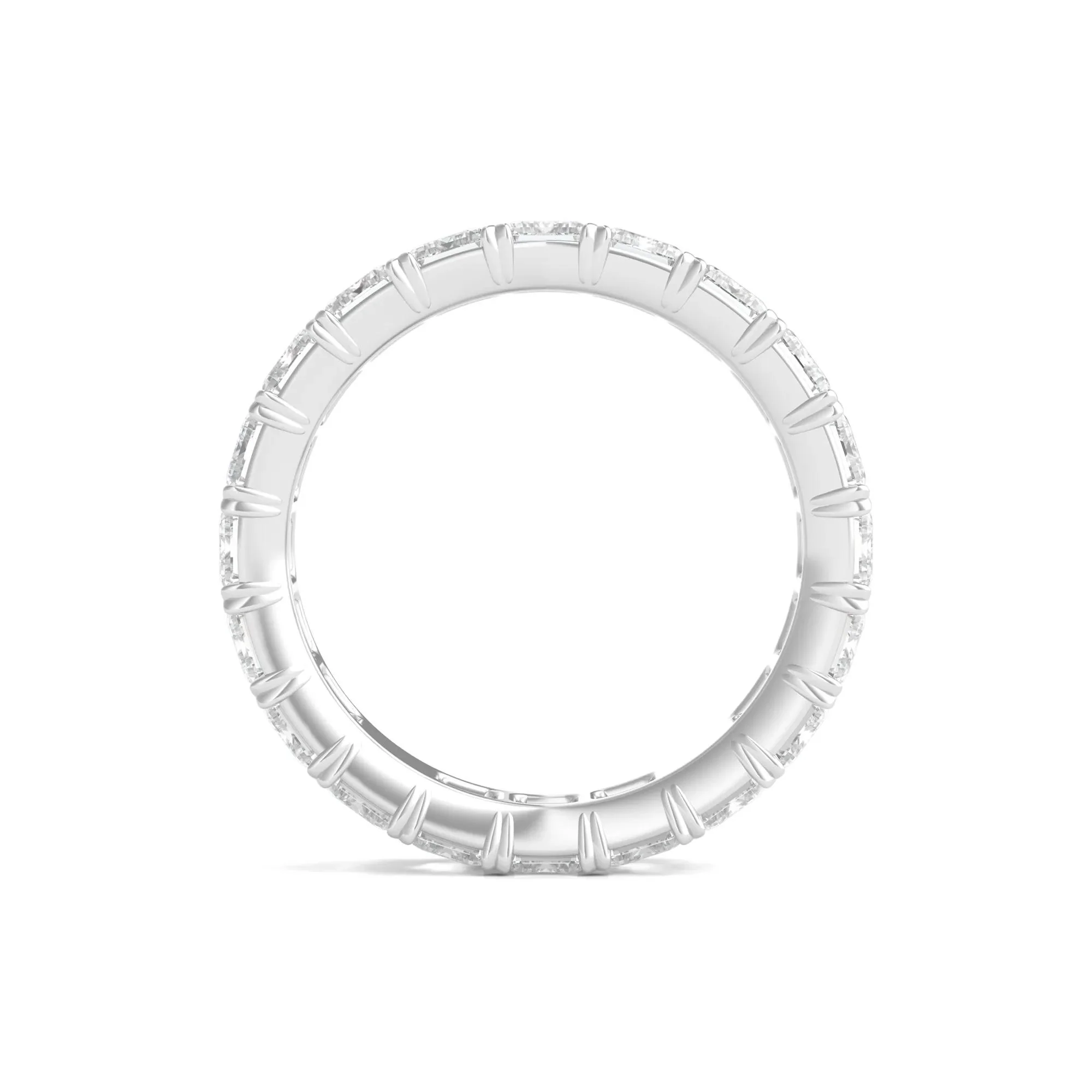 6 CT. Tw. Lab Grown Emerald-Cut Diamond Eternity Band Ring Platinum White Size 8.5 3mm - Image 2