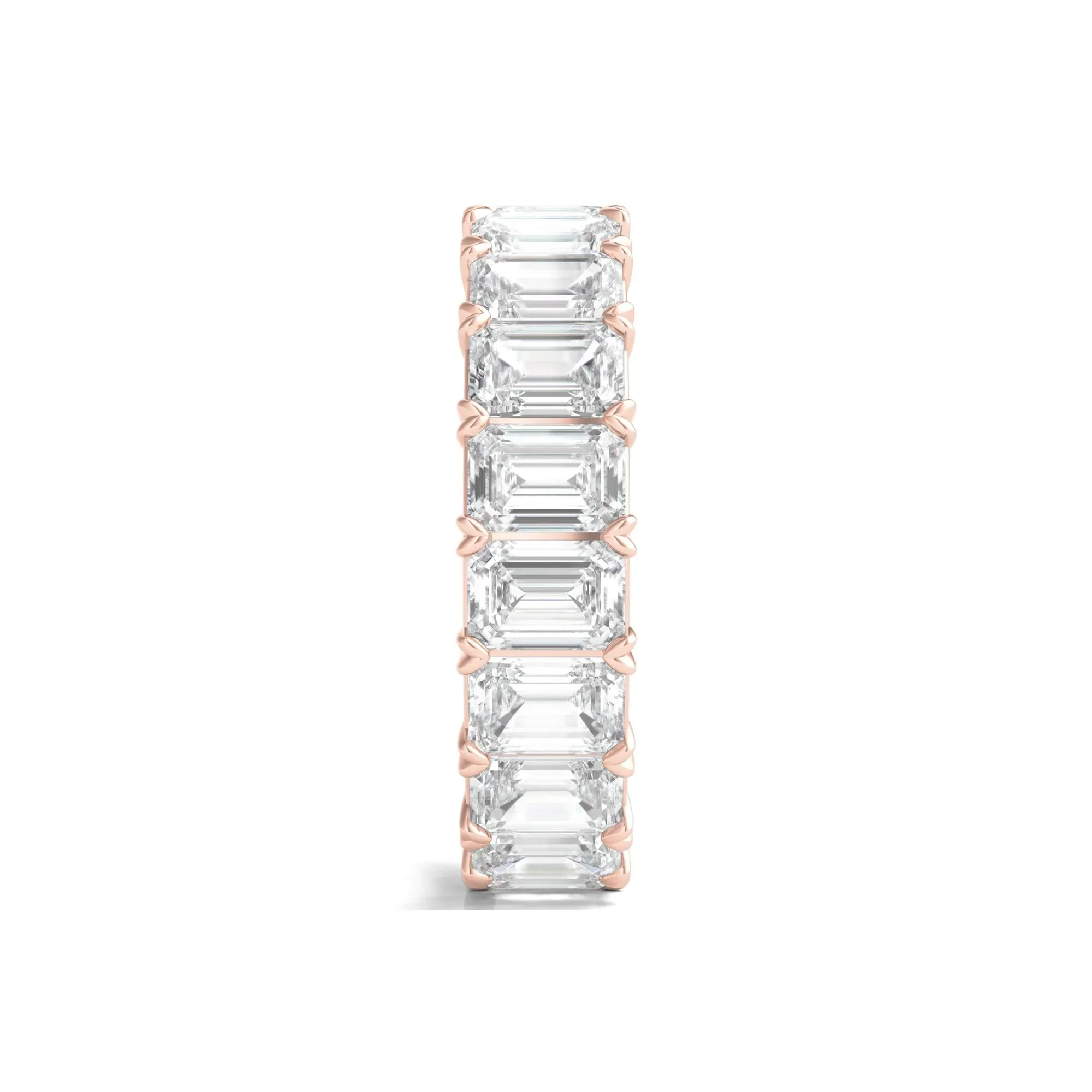 7 CT. Tw. Lab Grown Emerald-Cut Diamond Eternity Band Ring 14K Rose Gold Size 6 3mm - Image 3