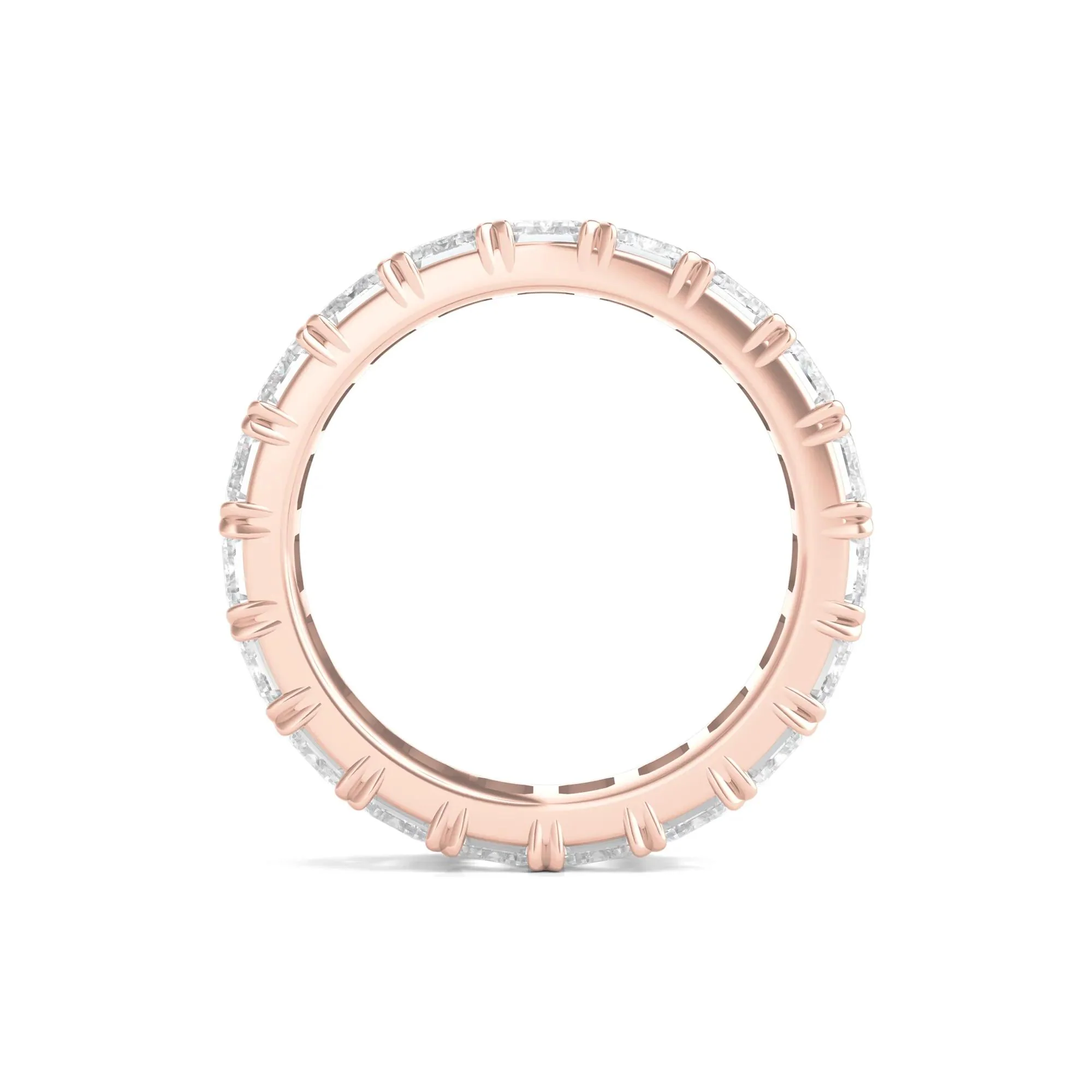 7 CT. Tw. Lab Grown Emerald-Cut Diamond Eternity Band Ring 14K Rose Gold Size 9 3mm - Image 2