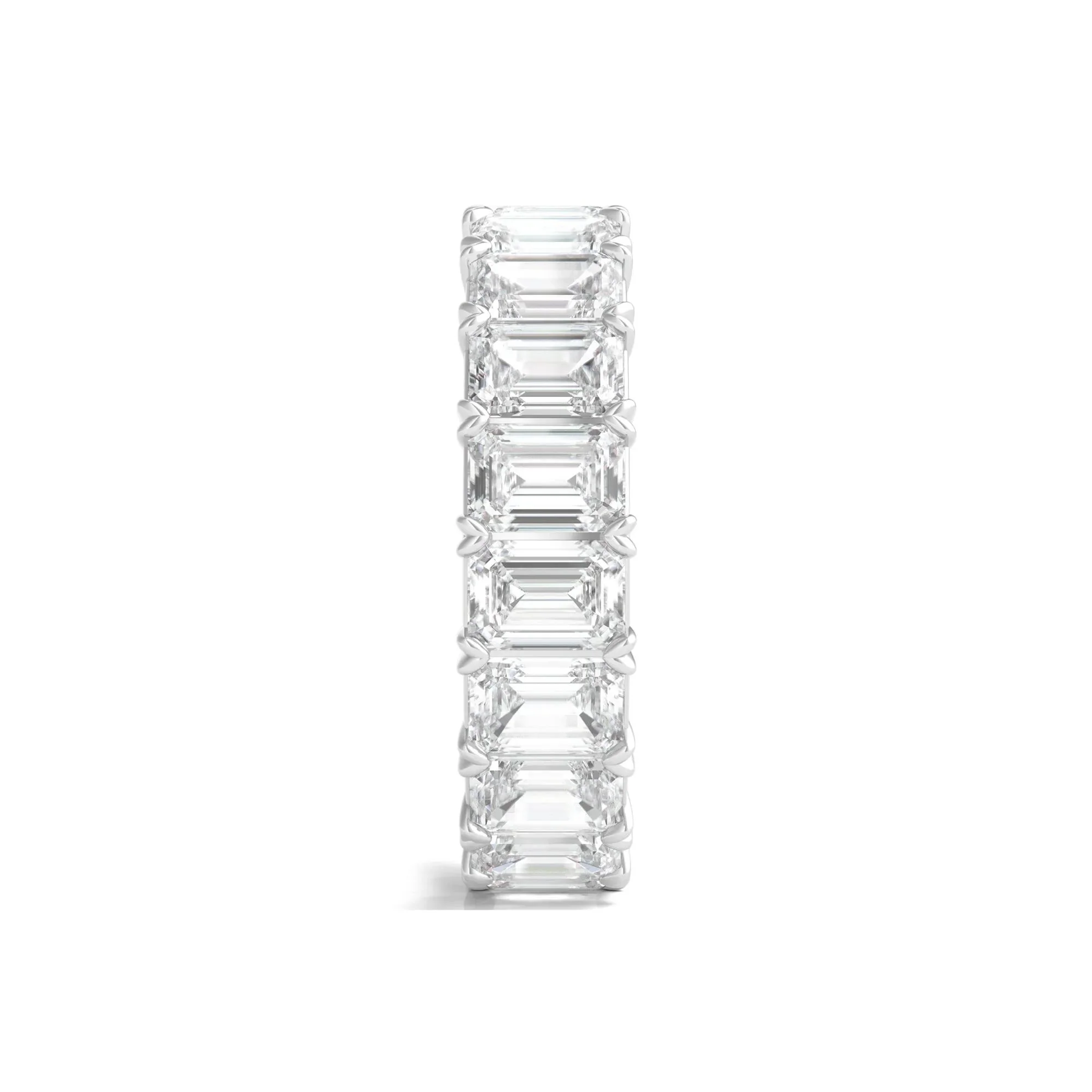 7 CT. Tw. Lab Grown Emerald-Cut Diamond Eternity Band Ring 14K White Gold Size 7.5 3mm - Image 3