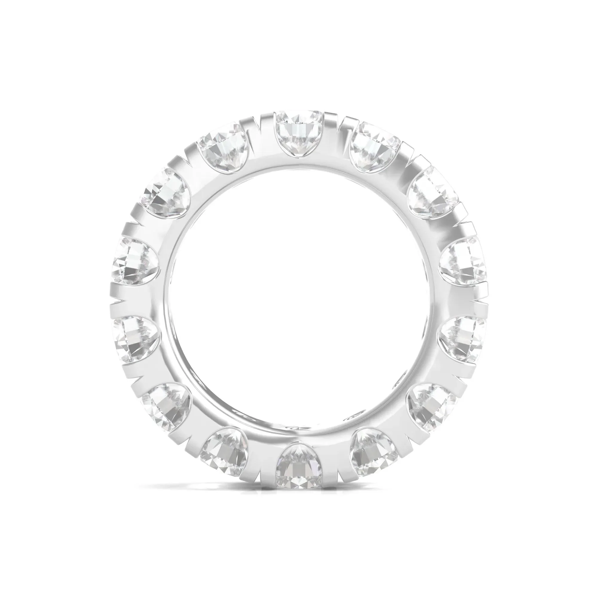 7 CT. Tw. Lab Grown Round Diamond Eternity Band Ring Platinum Round Brilliant Cut White Size 8 2mm - Image 2
