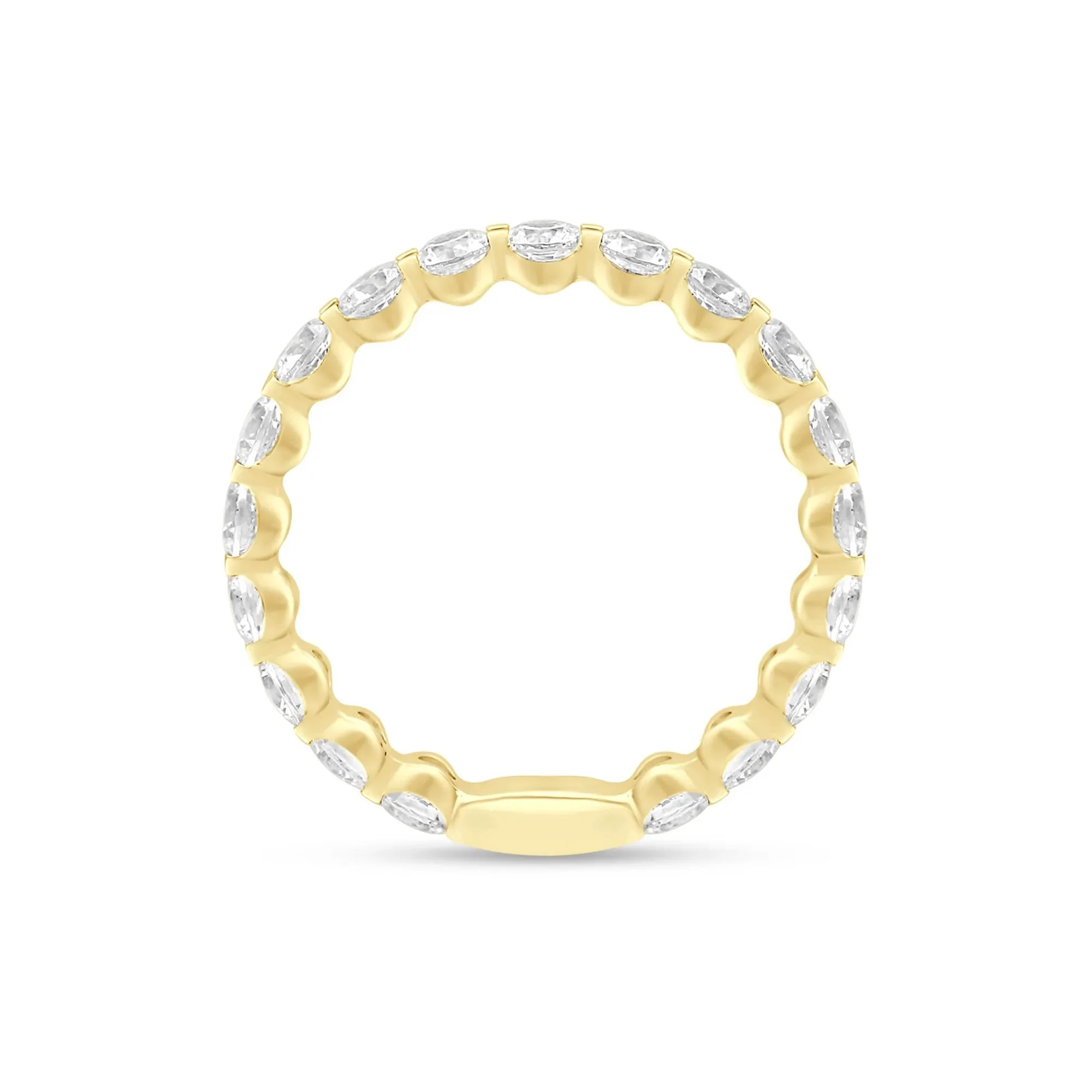 2 CT. Tw. Round-Cut Sizeable Diamond Eternity Band Ring 14K Yellow Gold Size 6 2mm - Image 2