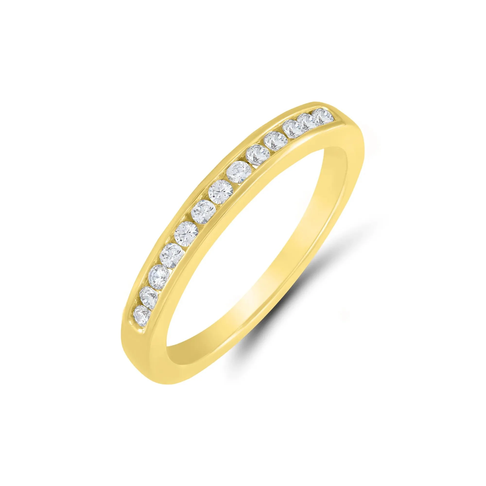 1 CT. Tw. Composite Diamond Engagement Ring Set 10K Yellow Gold Round Brilliant Cut Size 8 1mm - Image 5
