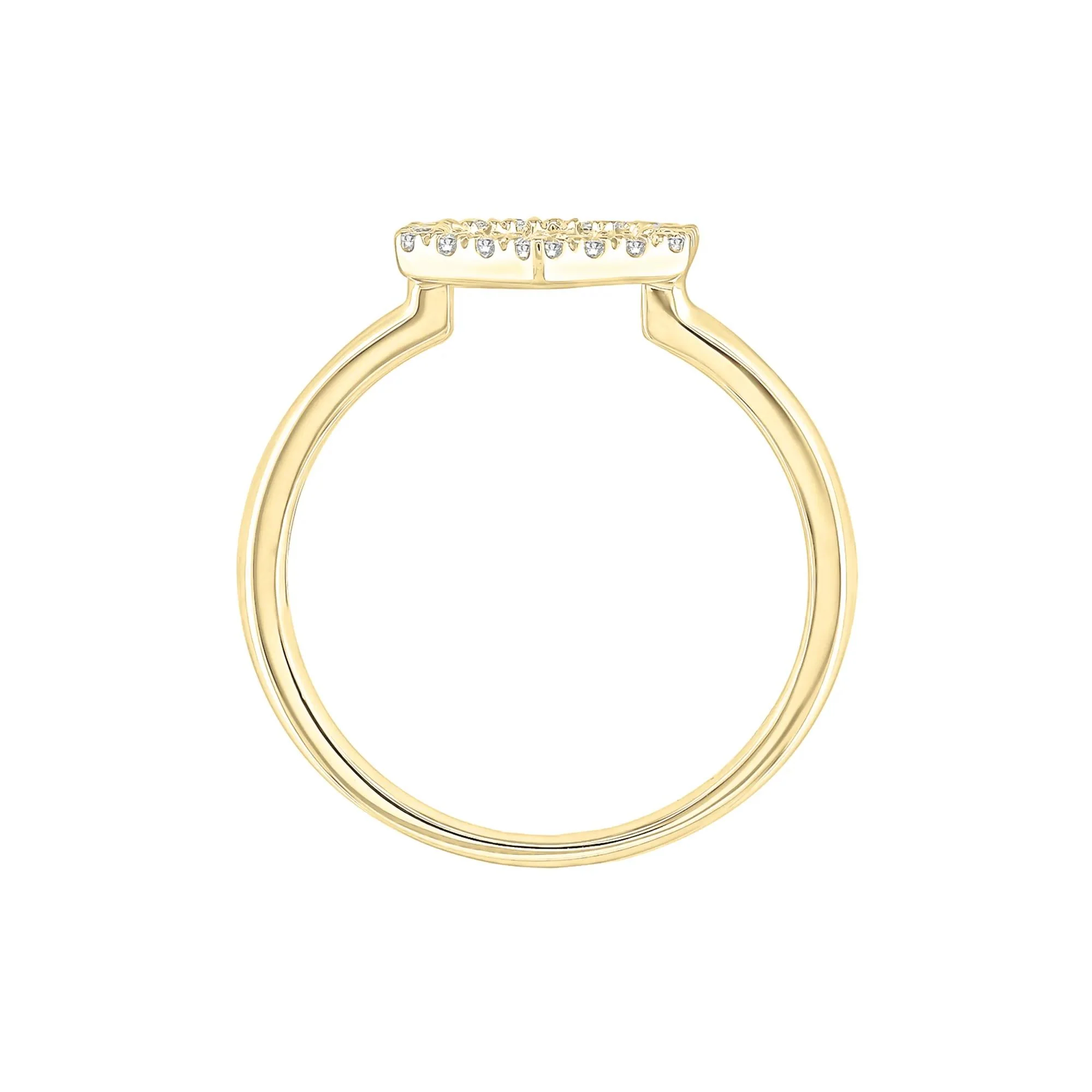 1/8 CT. Tw. Diamond Hexagon Ring 10K Yellow Gold Size 7 1mm - Image 2