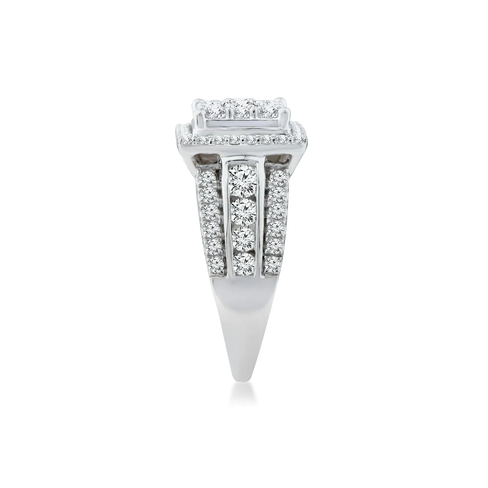 2 CT. Tw. Diamond Composite Engagement Ring 10K White Gold Round Brilliant Cut Size 7 2mm - Image 3