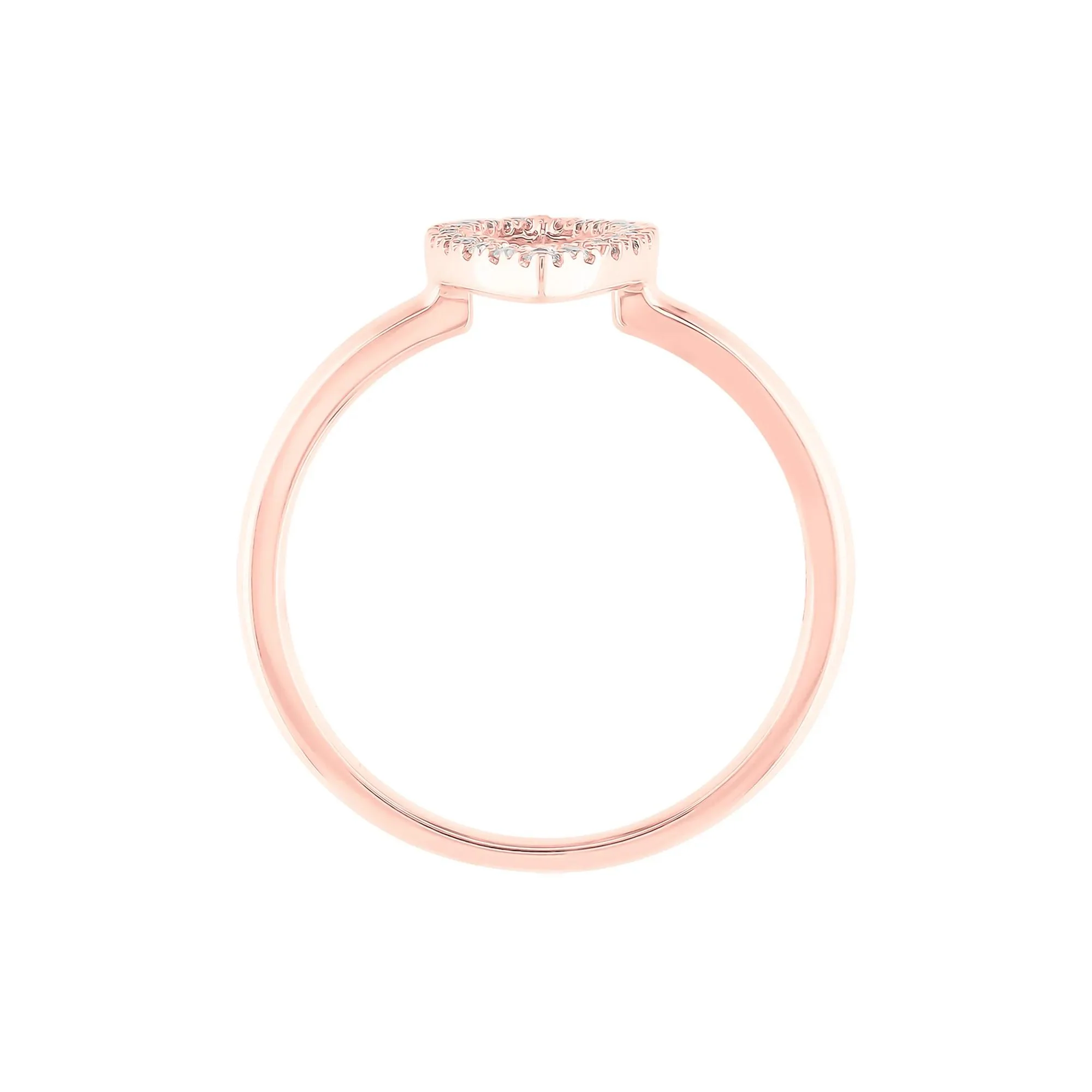 1/10 CT. Tw. Marquise-Shaped Ring with Diamonds 10K Rose Gold Size 8 1mm - Image 2