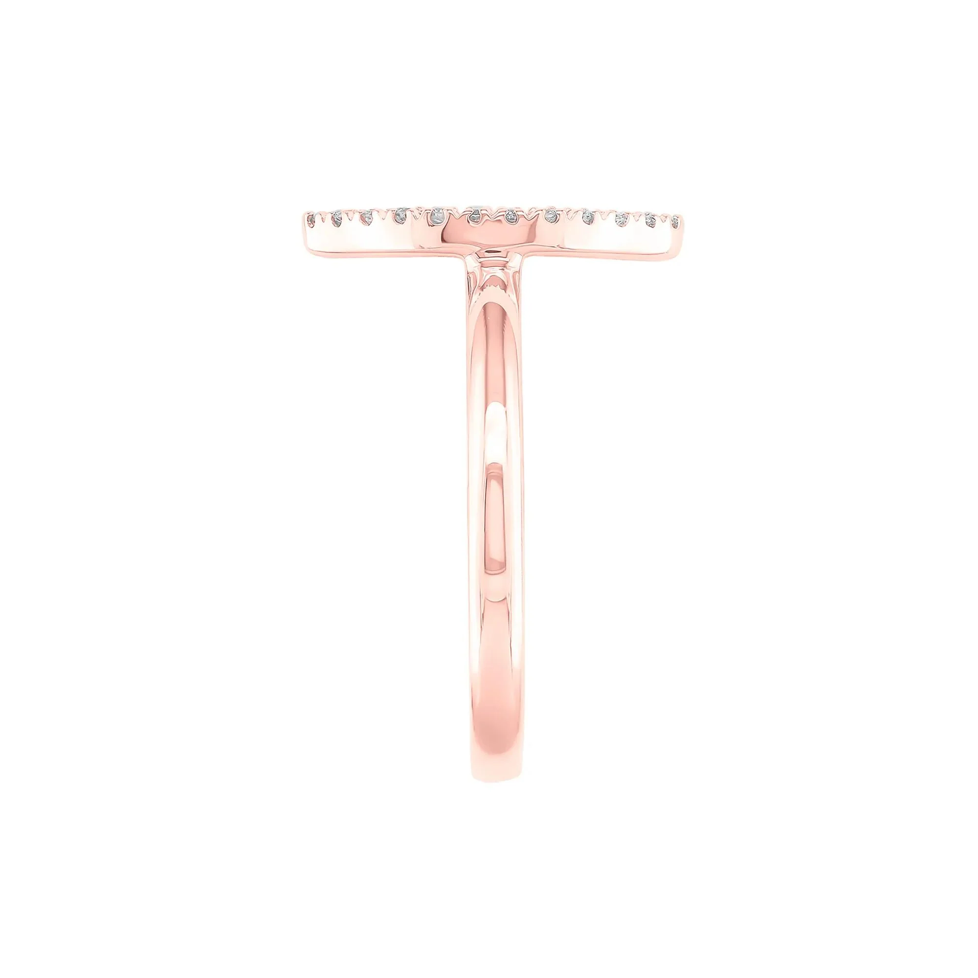 1/10 CT. Tw. Marquise-Shaped Ring with Diamonds 10K Rose Gold Size 8 1mm - Image 3