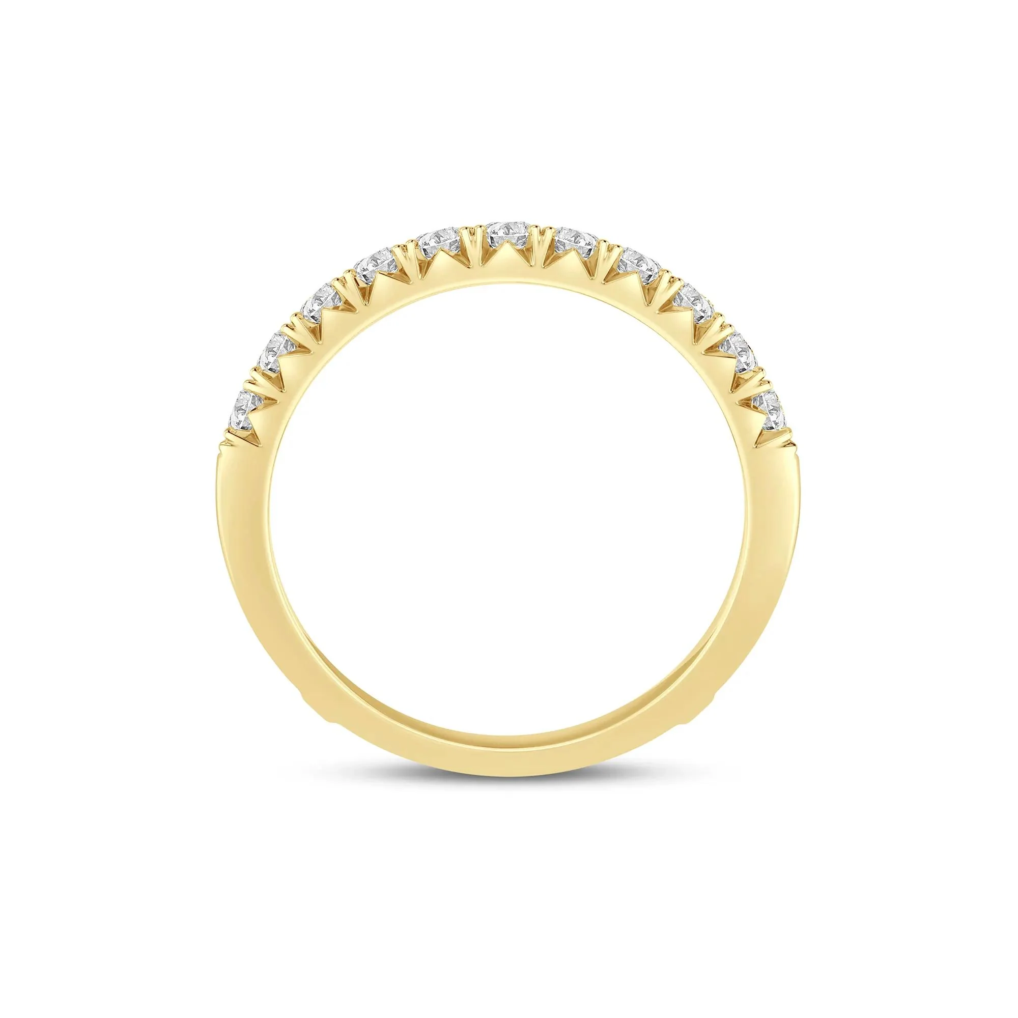 1 CT. Tw. Lab Grown Diamond French Pavé Ring Enhancer 14K Yellow Gold Size 8 7.5mm - Image 2