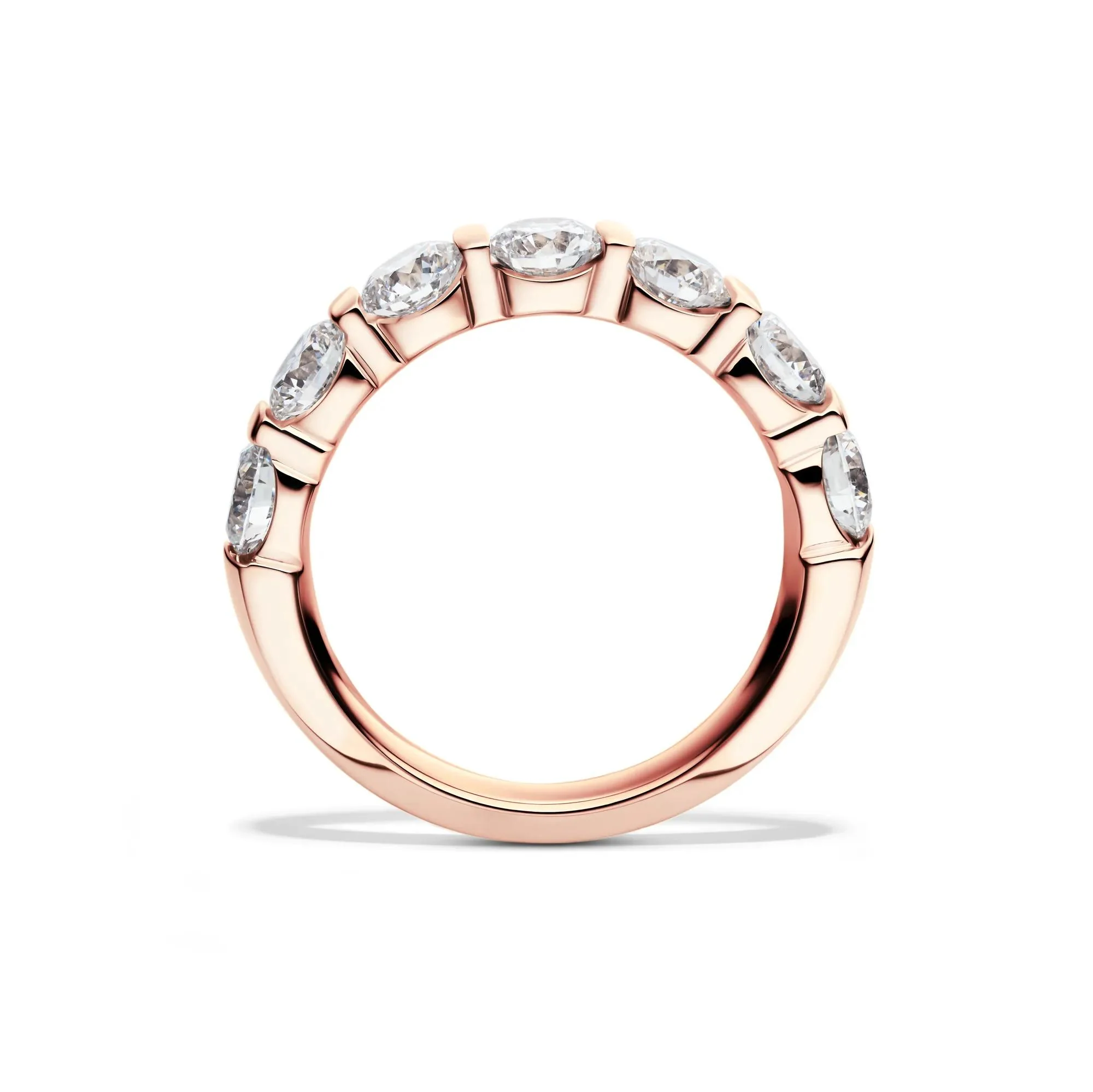 2 CT. Tw. Lab Grown Diamond Wedding Band Ring 14K Rose Gold Round Brilliant Cut Size 8 2mm - Image 2