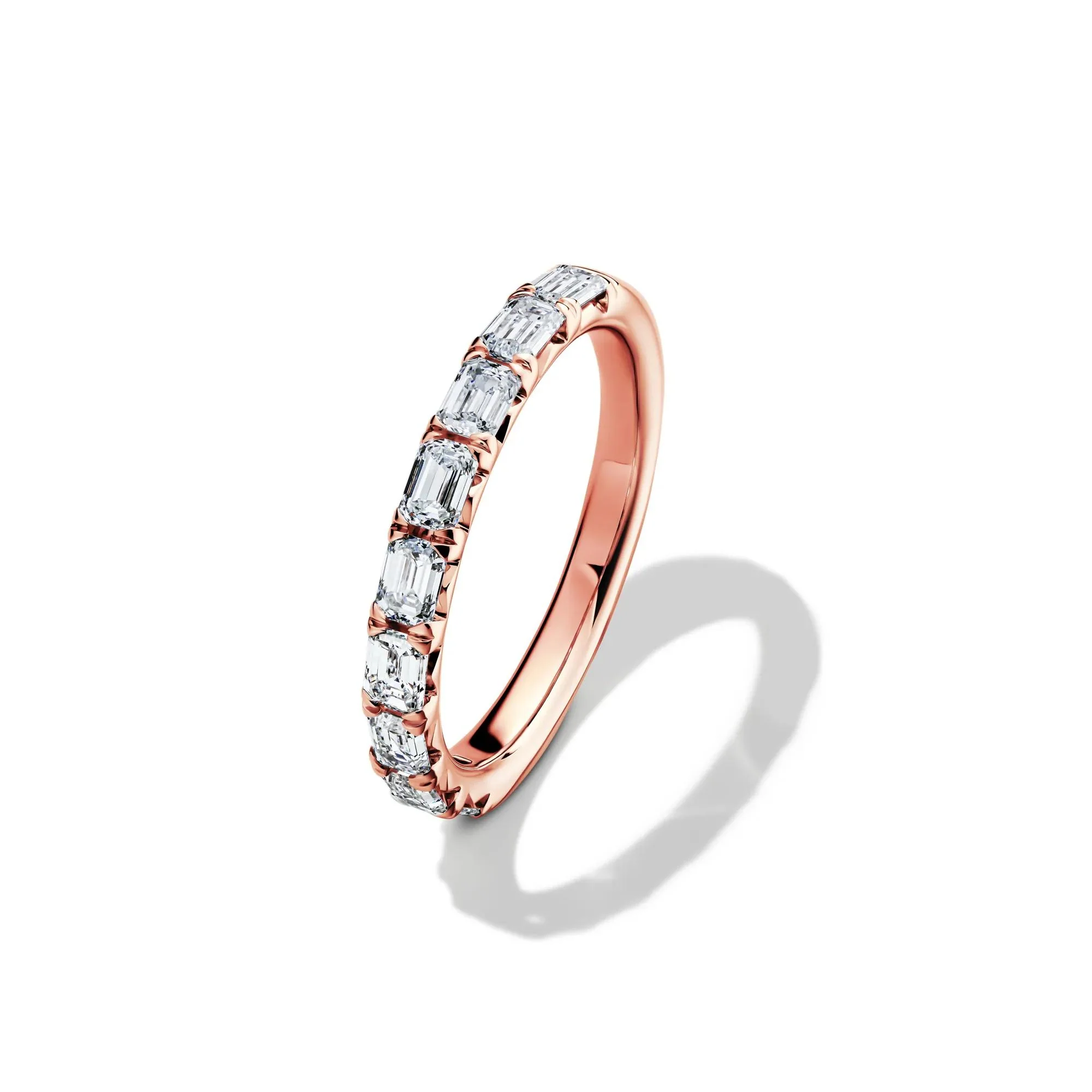 1 CT. Tw. Lab Grown Diamond East-West Band Ring 14K Rose Gold Size 4 3.5mm - Image 4
