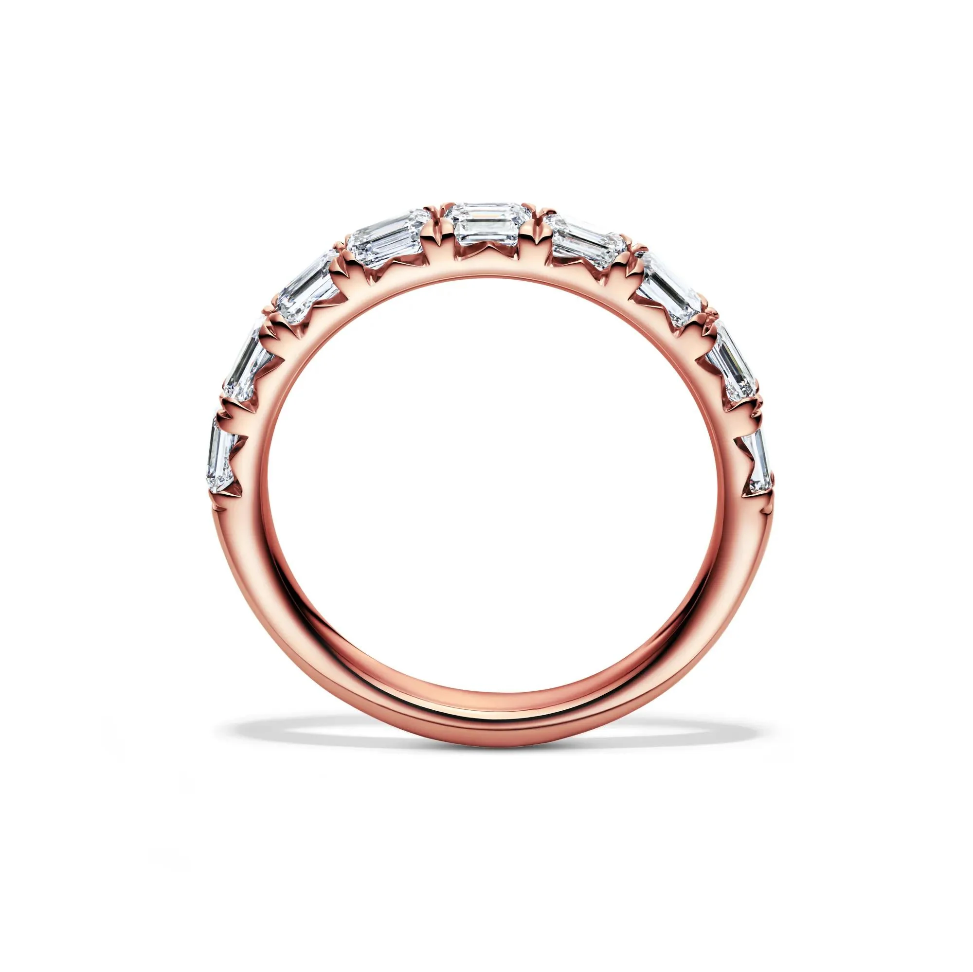 1 CT. Tw. Lab Grown Diamond East-West Band Ring 14K Rose Gold Size 5.5 3.5mm - Image 2