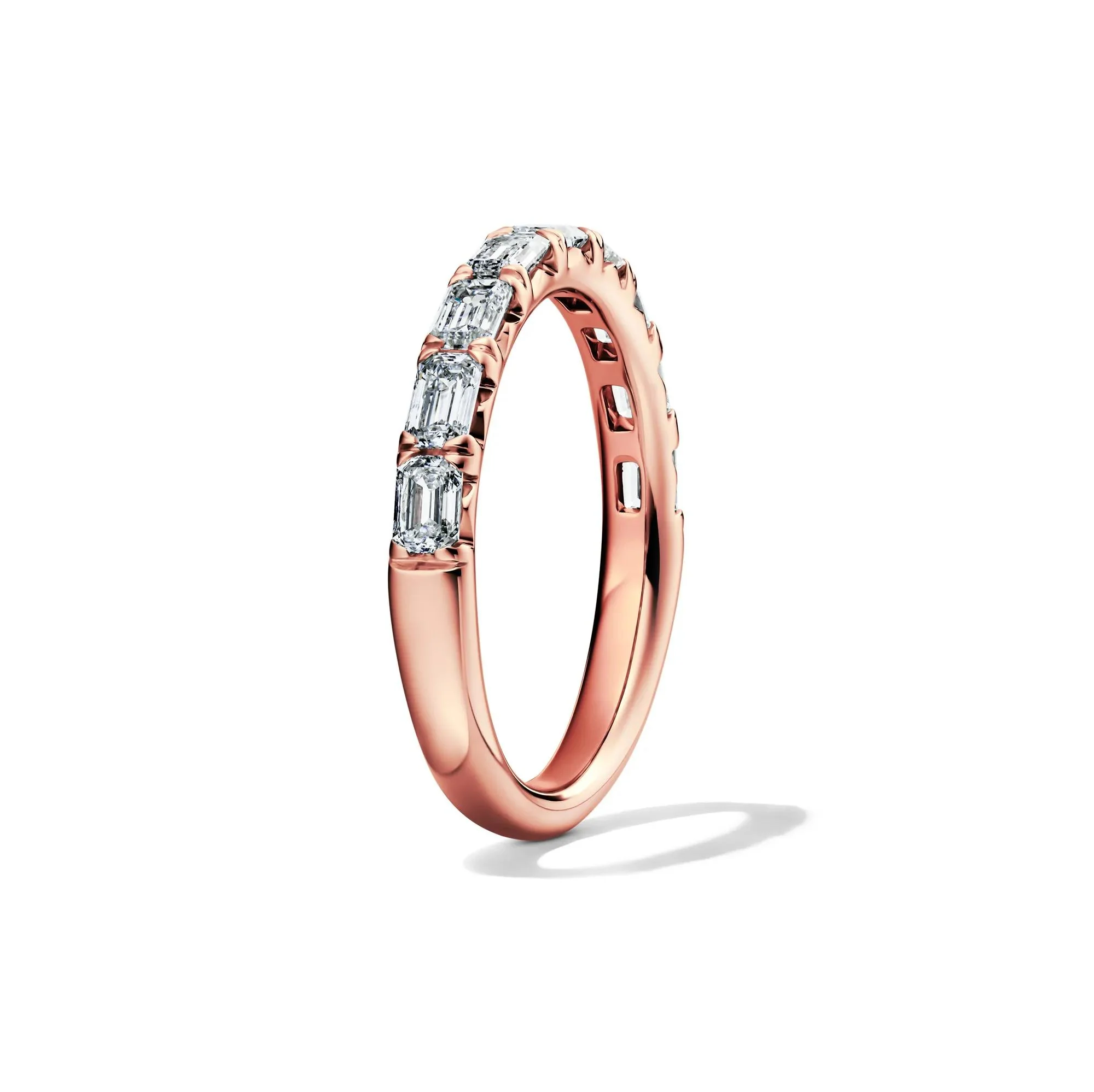 1 CT. Tw. Lab Grown Diamond East-West Band Ring 14K Rose Gold Size 8 3.5mm - Image 3