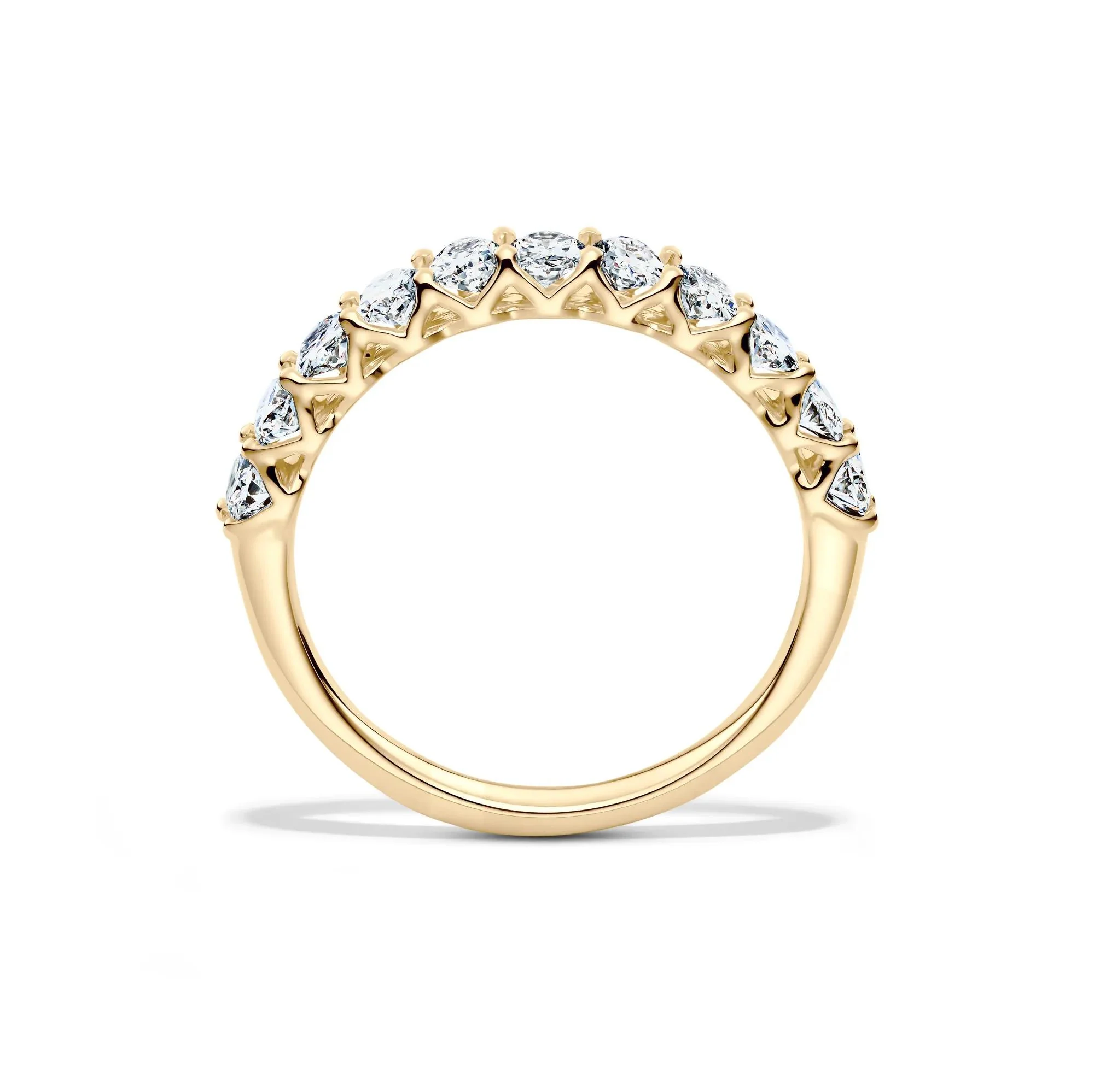 1 CT. Tw. Lab Grown Diamond Oval Anniversary Band Ring 14K Yellow Gold Size 6 2.5mm - Image 2