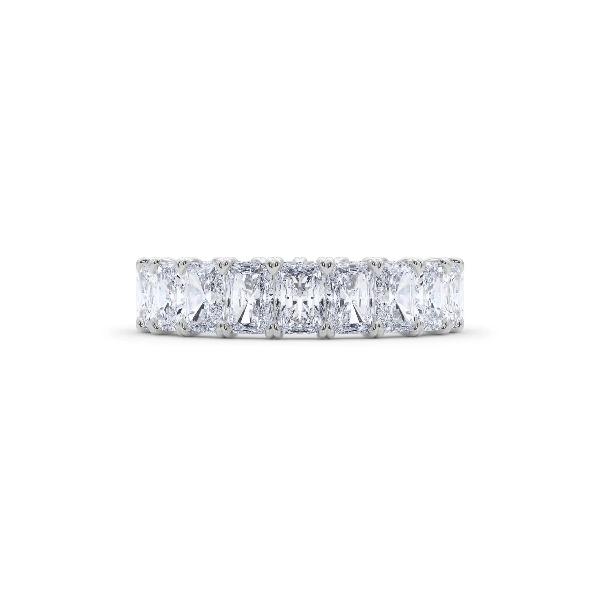 5 CT. Tw. Lab Grown Diamond Radiant-Cut Eternity Band Ring 14K White Gold Size 7.5