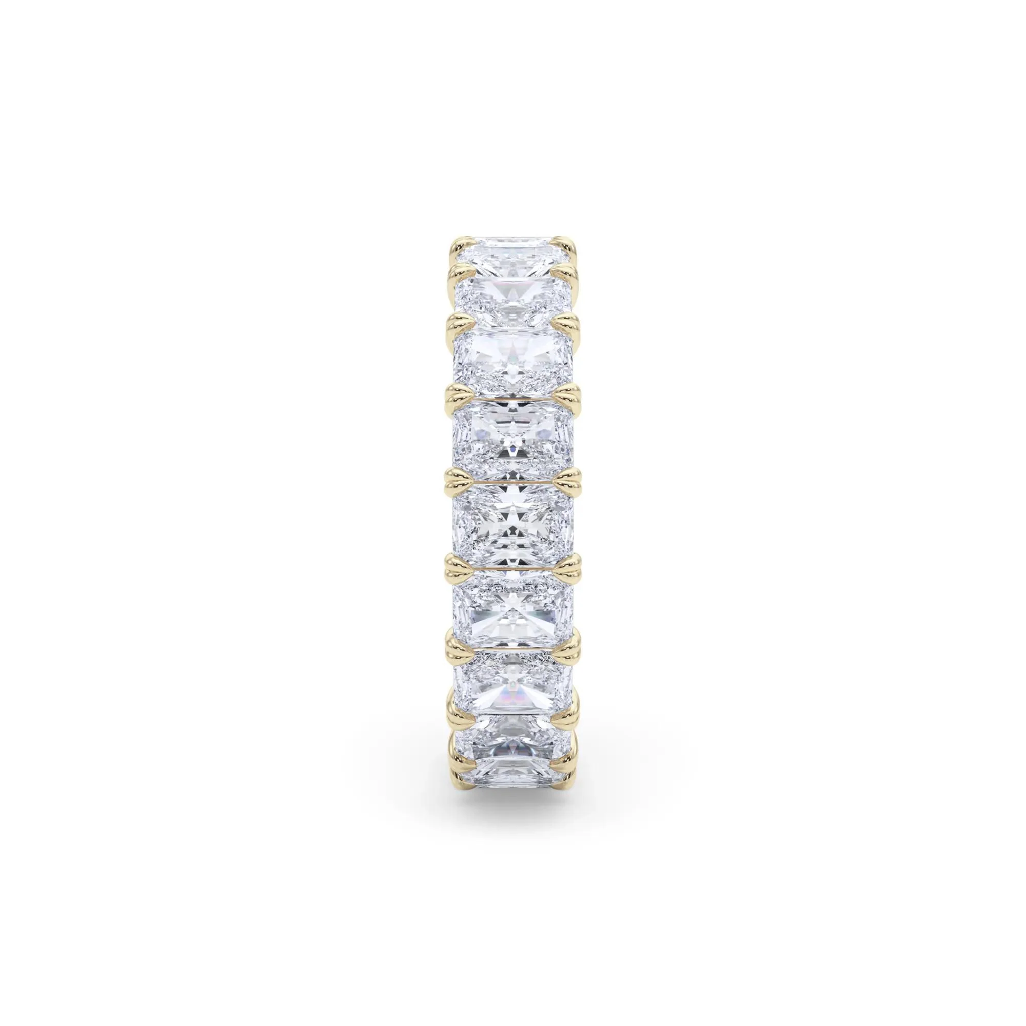 5 CT. Tw. Lab Grown Diamond Radiant-Cut Eternity Band Ring 14K Yellow Gold Size 4 - Image 3