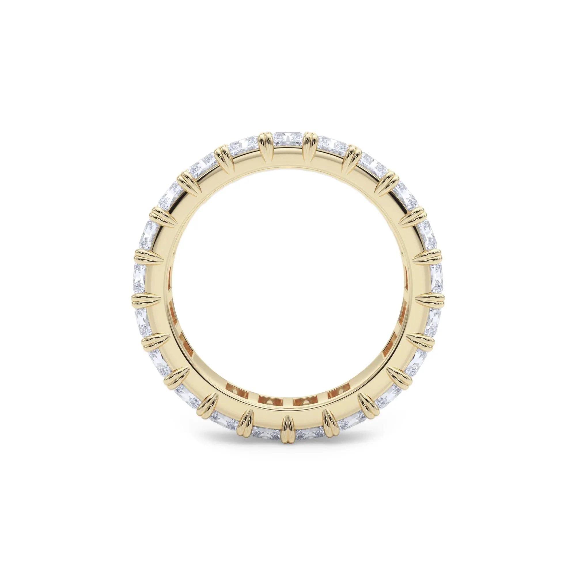 5 CT. Tw. Lab Grown Diamond Radiant-Cut Eternity Band Ring 14K Yellow Gold Size 8.5 - Image 2