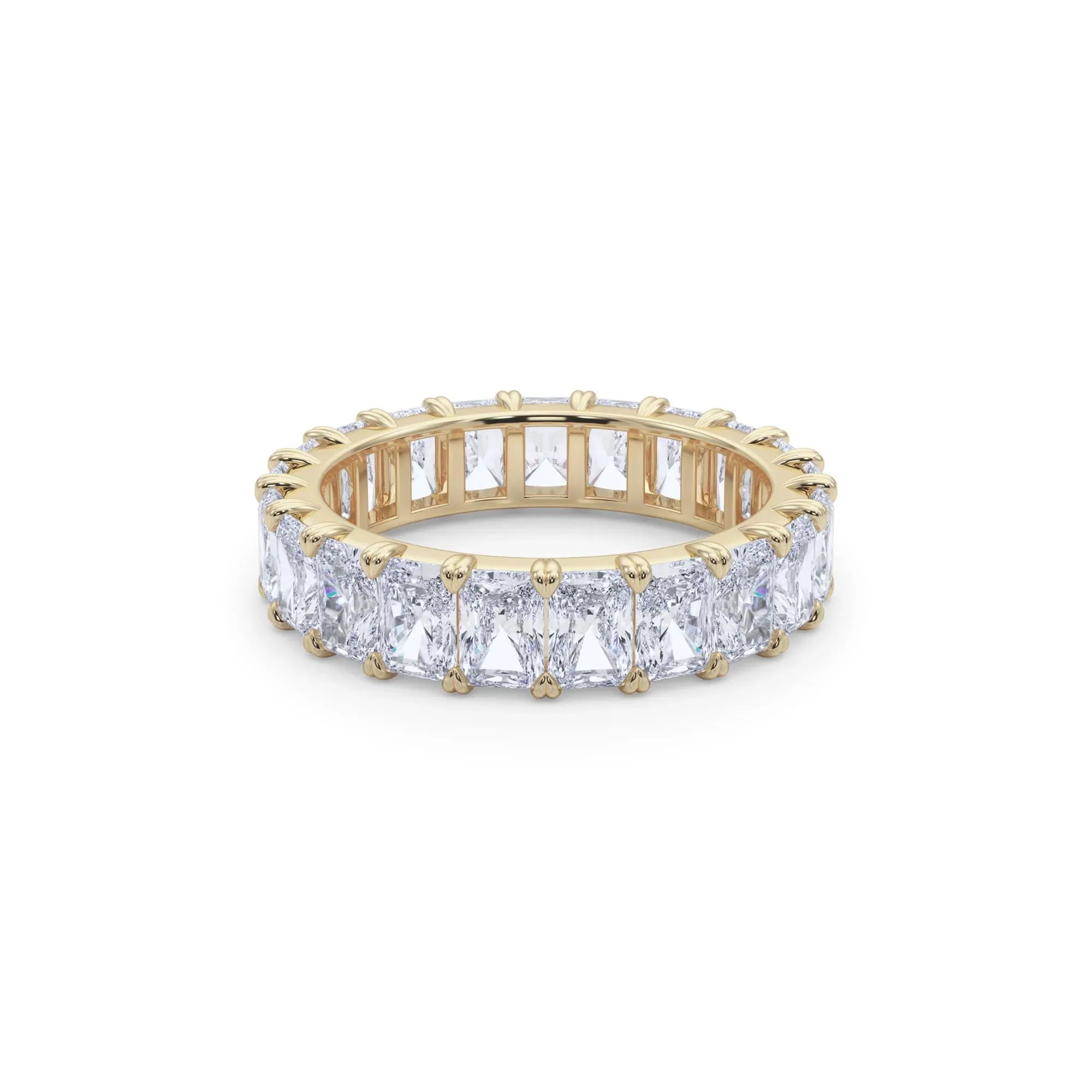 5 CT. Tw. Lab Grown Diamond Radiant-Cut Eternity Band Ring 14K Yellow Gold Size 9 - Image 5