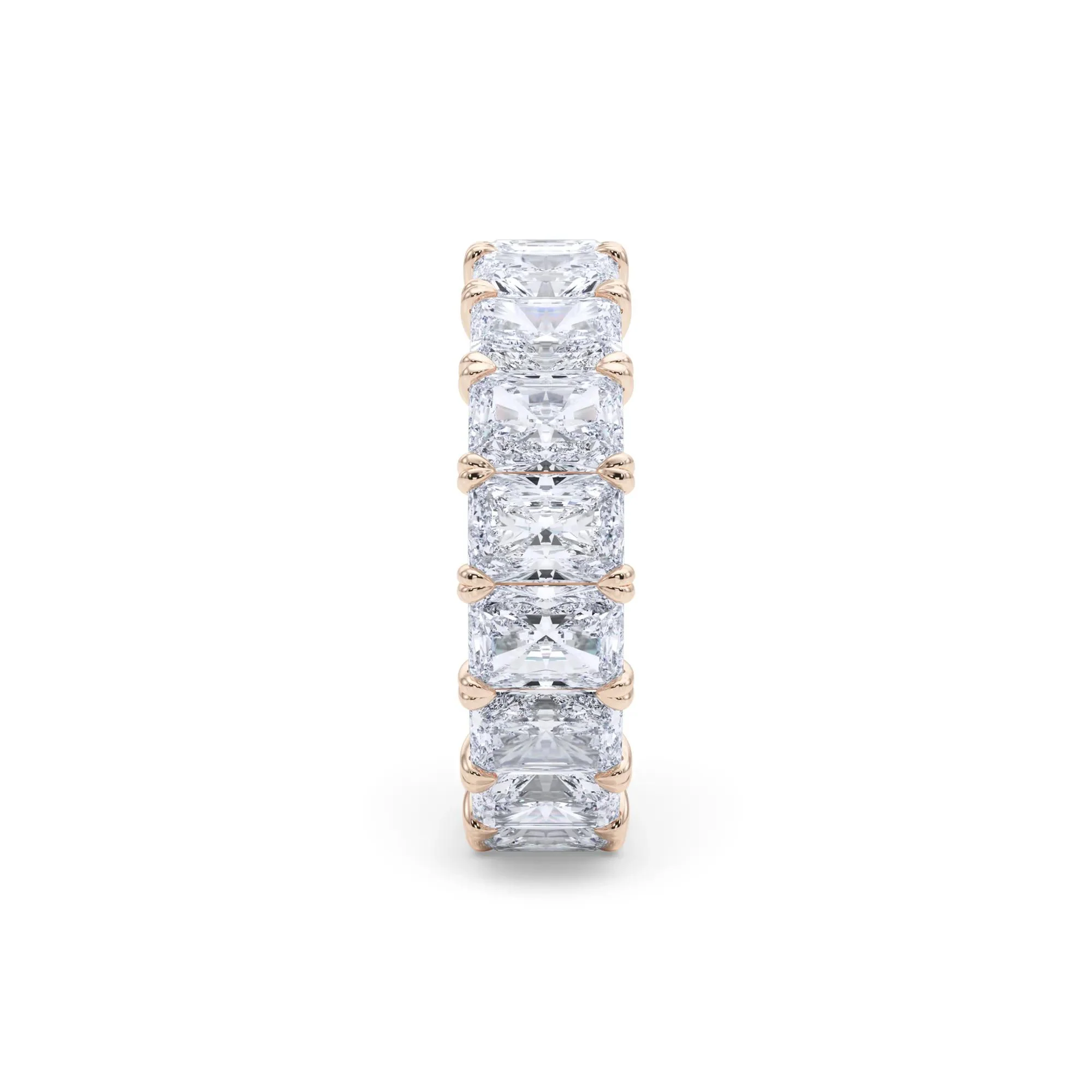 7 CT. Tw. Lab Grown Diamond Radiant-Cut Eternity Band Ring 14K Rose Gold Size 8.5 - Image 3