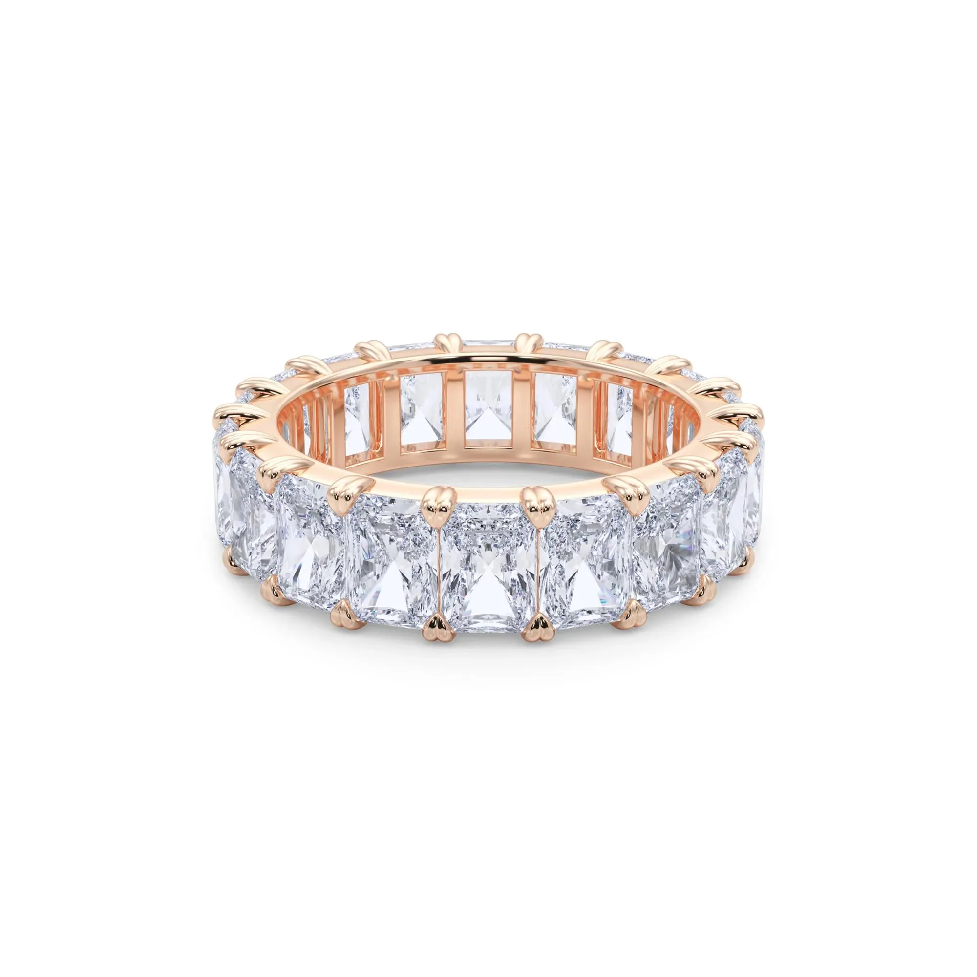 7 CT. Tw. Lab Grown Diamond Radiant-Cut Eternity Band Ring 14K Rose Gold Size 9 - Image 5
