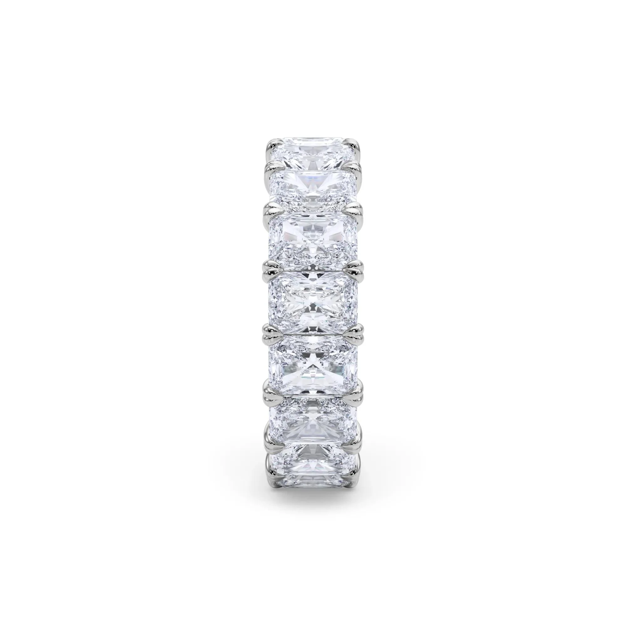 7 CT. Tw. Lab Grown Diamond Radiant-Cut Eternity Band Ring 14K White Gold Size 7 - Image 3