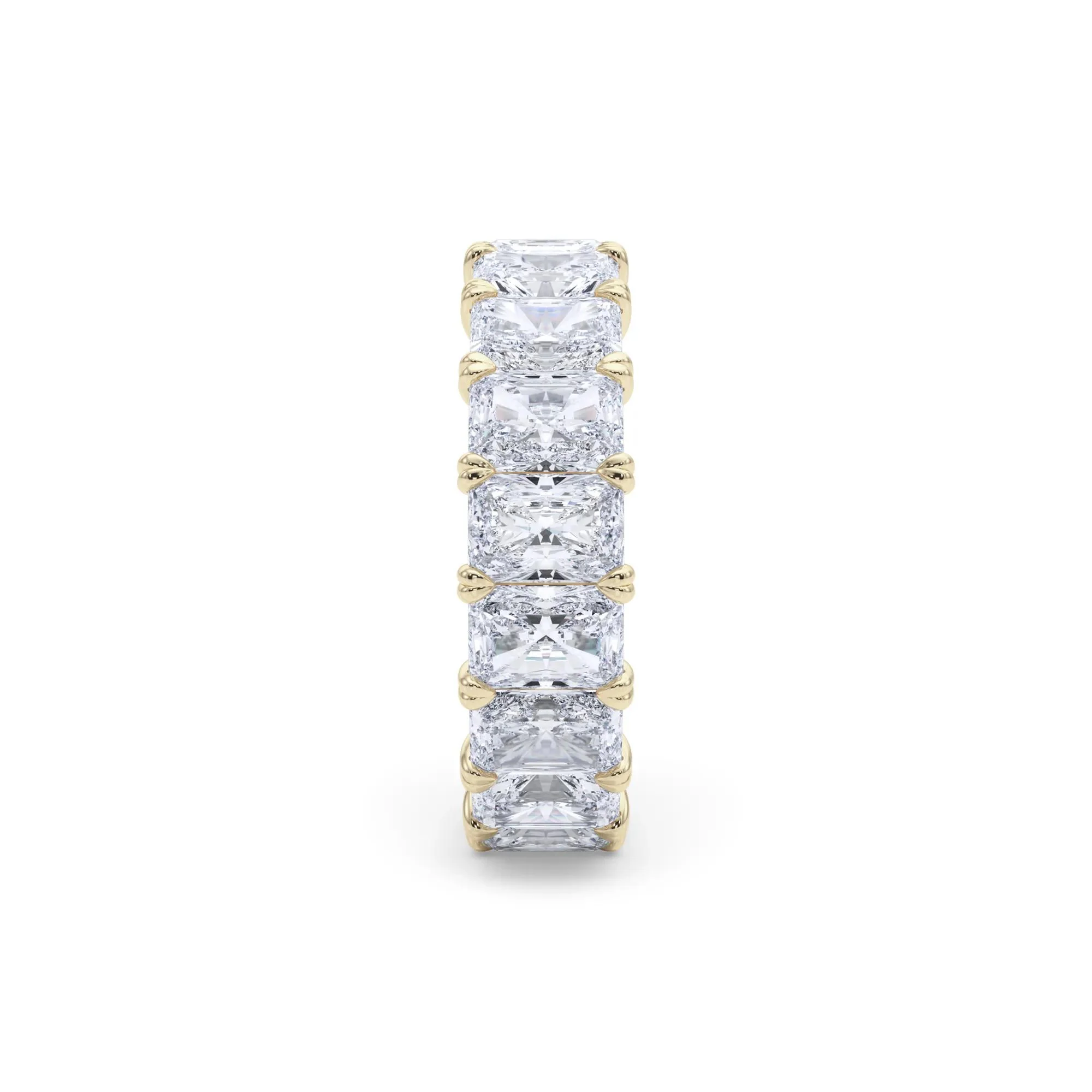 7 CT. Tw. Lab Grown Diamond Radiant-Cut Eternity Band Ring 14K Yellow Gold Size 9 - Image 3