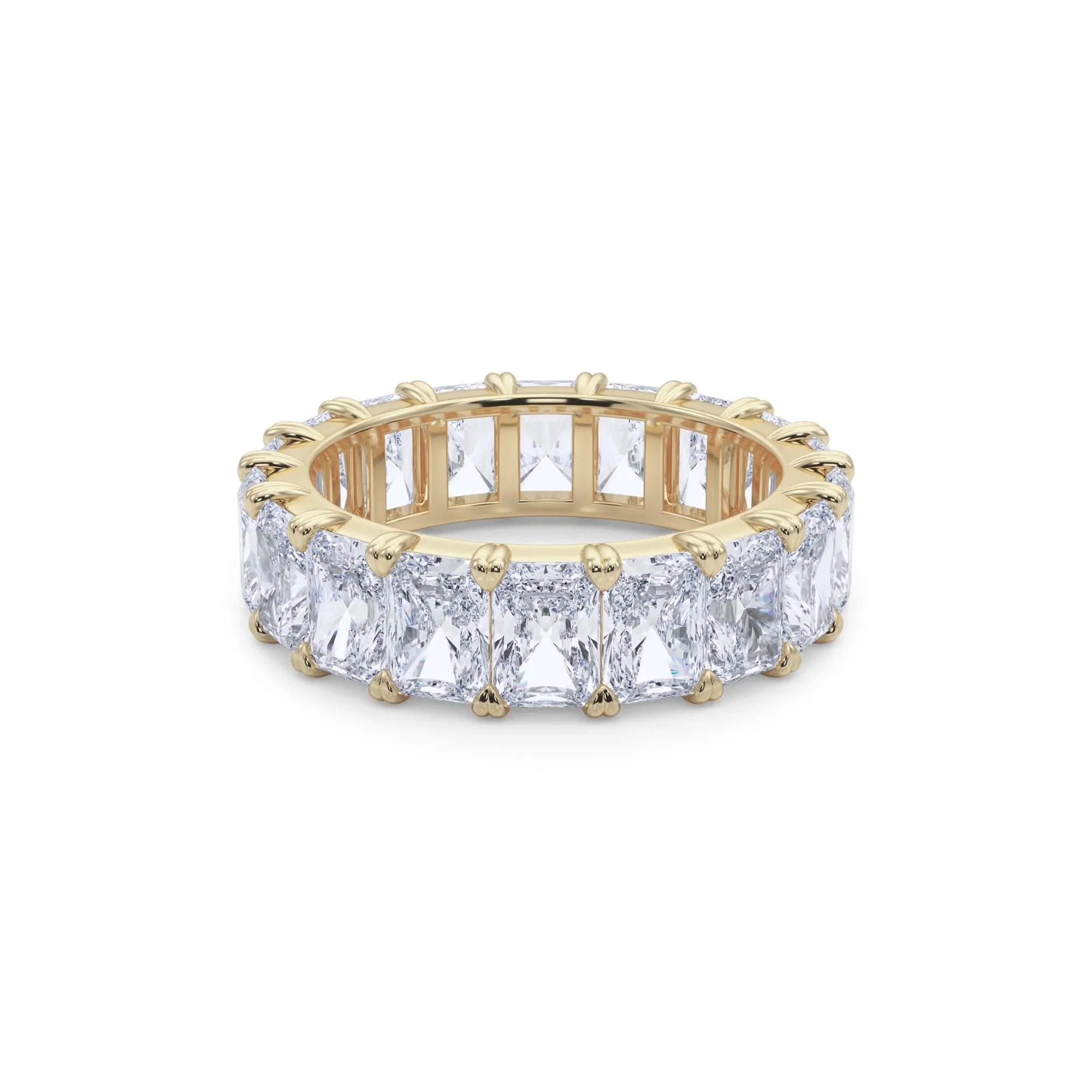 7 CT. Tw. Lab Grown Diamond Radiant-Cut Eternity Band Ring 14K Yellow Gold Size 9 - Image 5