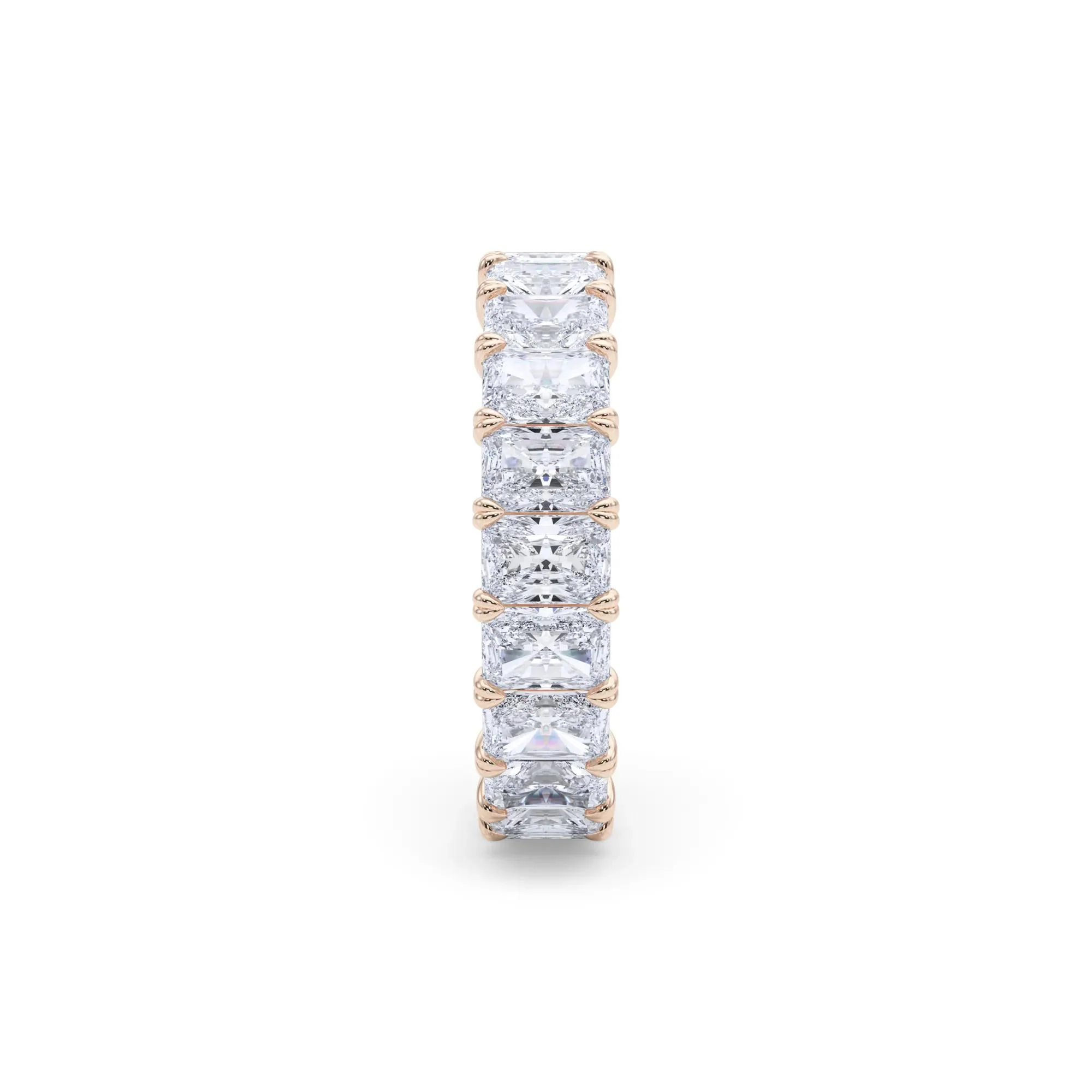5 CT. Tw. Lab Grown Diamond Radiant-Cut Eternity Band Ring 14K Rose Gold Size 5 - Image 3