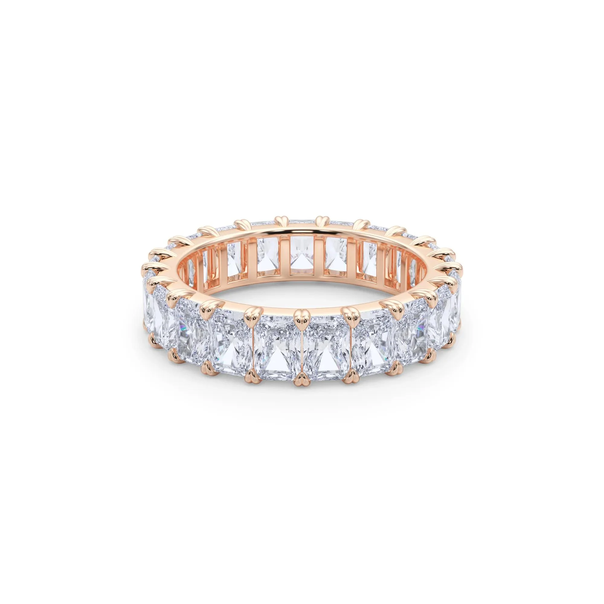 5 CT. Tw. Lab Grown Diamond Radiant-Cut Eternity Band Ring 14K Rose Gold Size 7 - Image 5