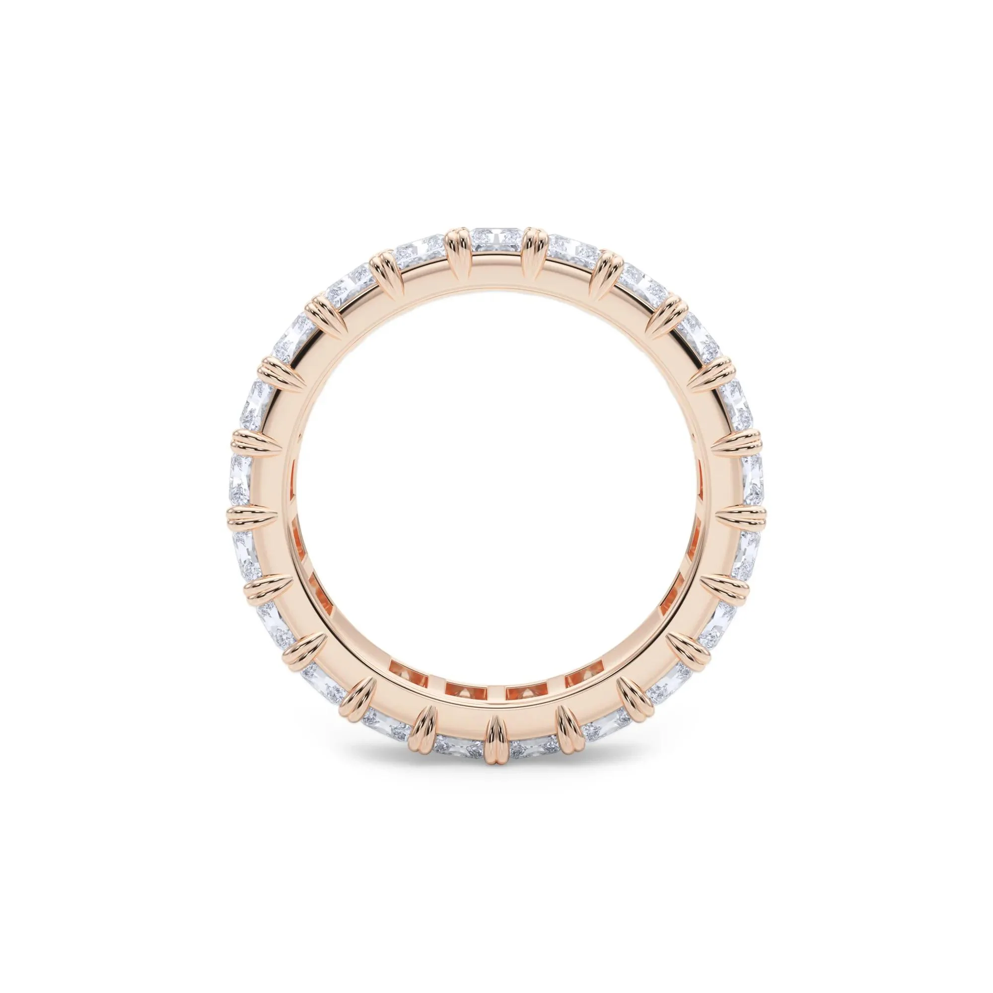 5 CT. Tw. Lab Grown Diamond Radiant-Cut Eternity Band Ring 14K Rose Gold Size 8 - Image 2