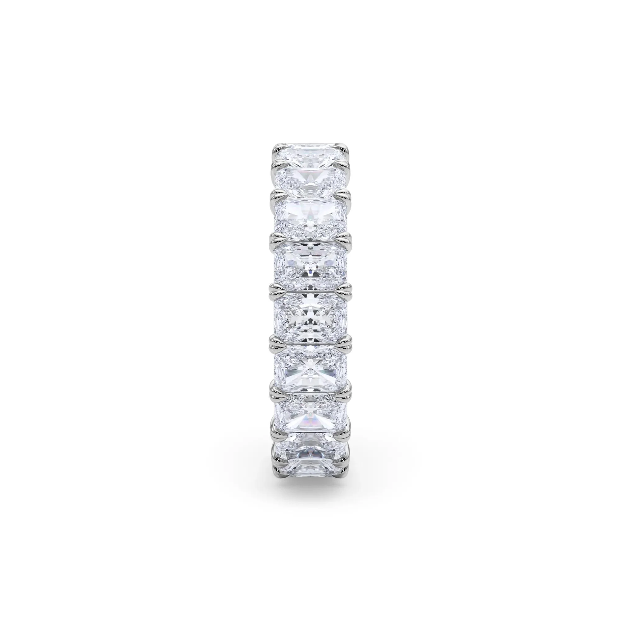 5 CT. Tw. Lab Grown Diamond Radiant-Cut Eternity Band Ring Platinum White Size 5 - Image 3