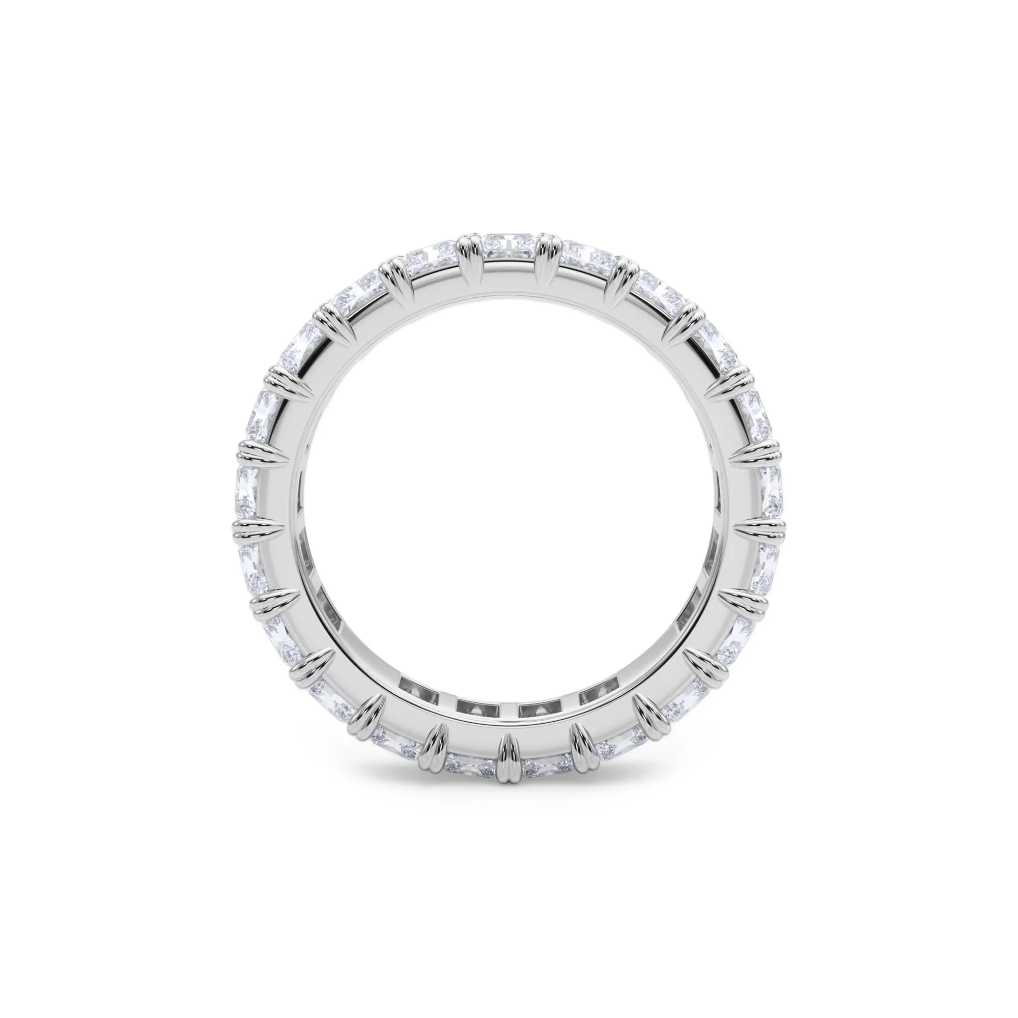 5 CT. Tw. Lab Grown Diamond Radiant-Cut Eternity Band Ring Platinum White Size 5.5 - Image 2