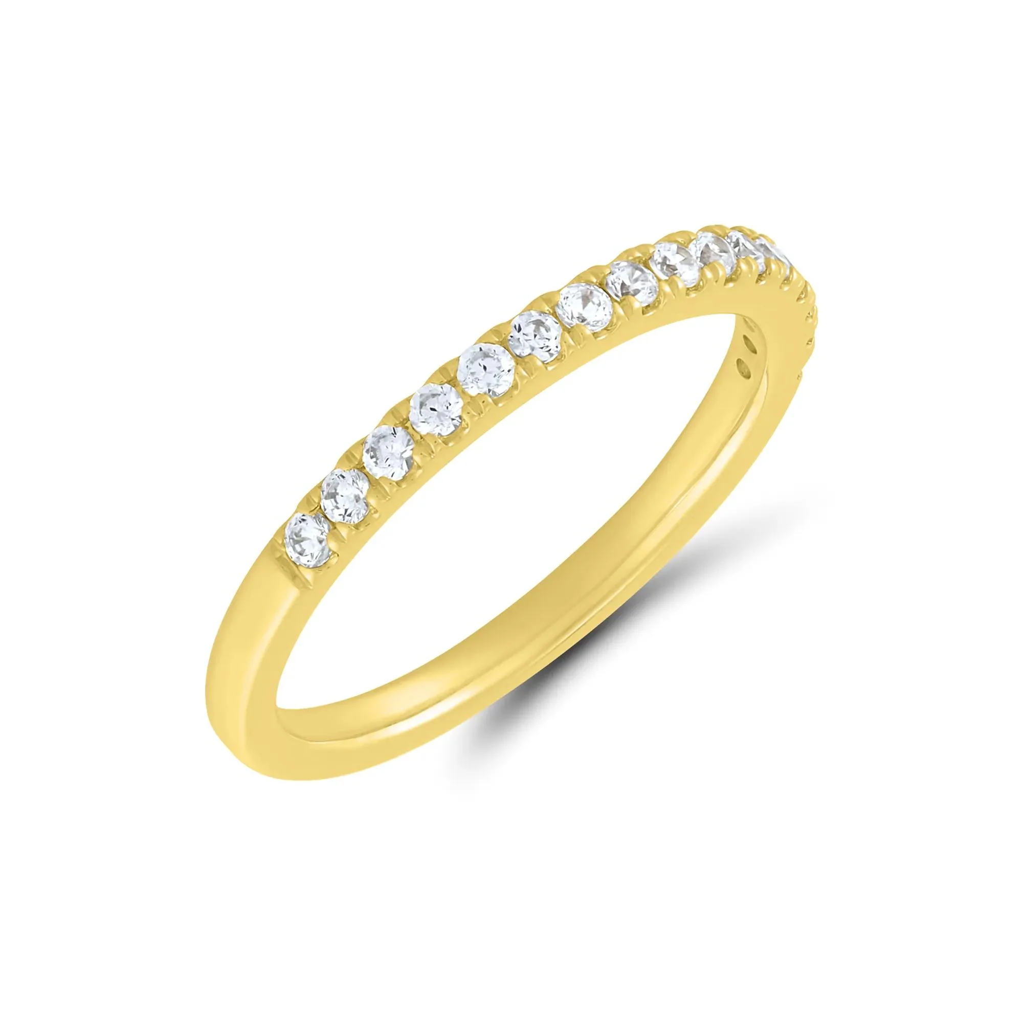 1/2 CT. Tw. Diamond Composite Engagement Ring Set 10K Yellow Gold Round Brilliant Cut Size 9 1mm - Image 5