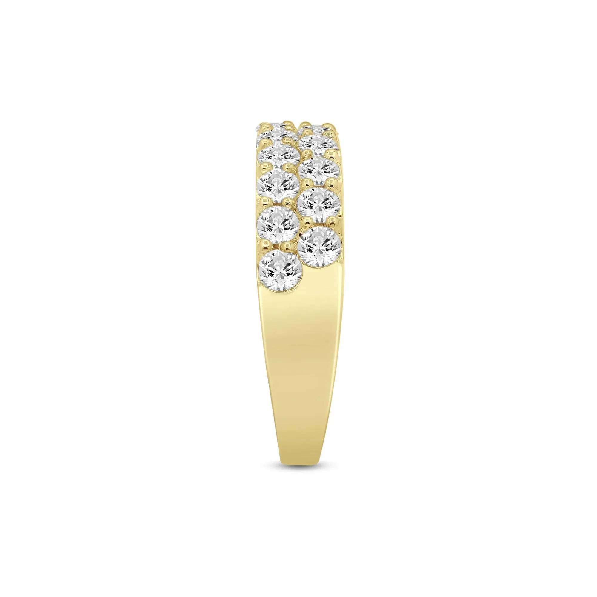 1/2 CT. Tw. Wide Diamond Anniversary Band Ring 14K Yellow Gold Round Brilliant Cut Size 8 2mm - Image 3