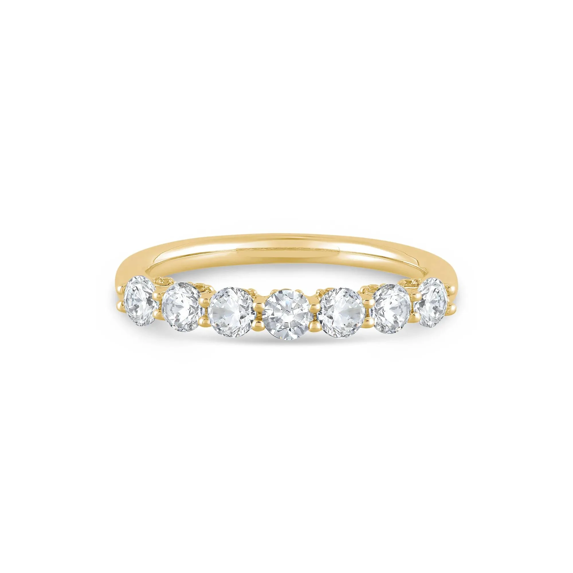 1 CT. Tw. Lab Grown Diamond Band Ring 14K Yellow Gold Round Brilliant Cut Size 6.5 1mm